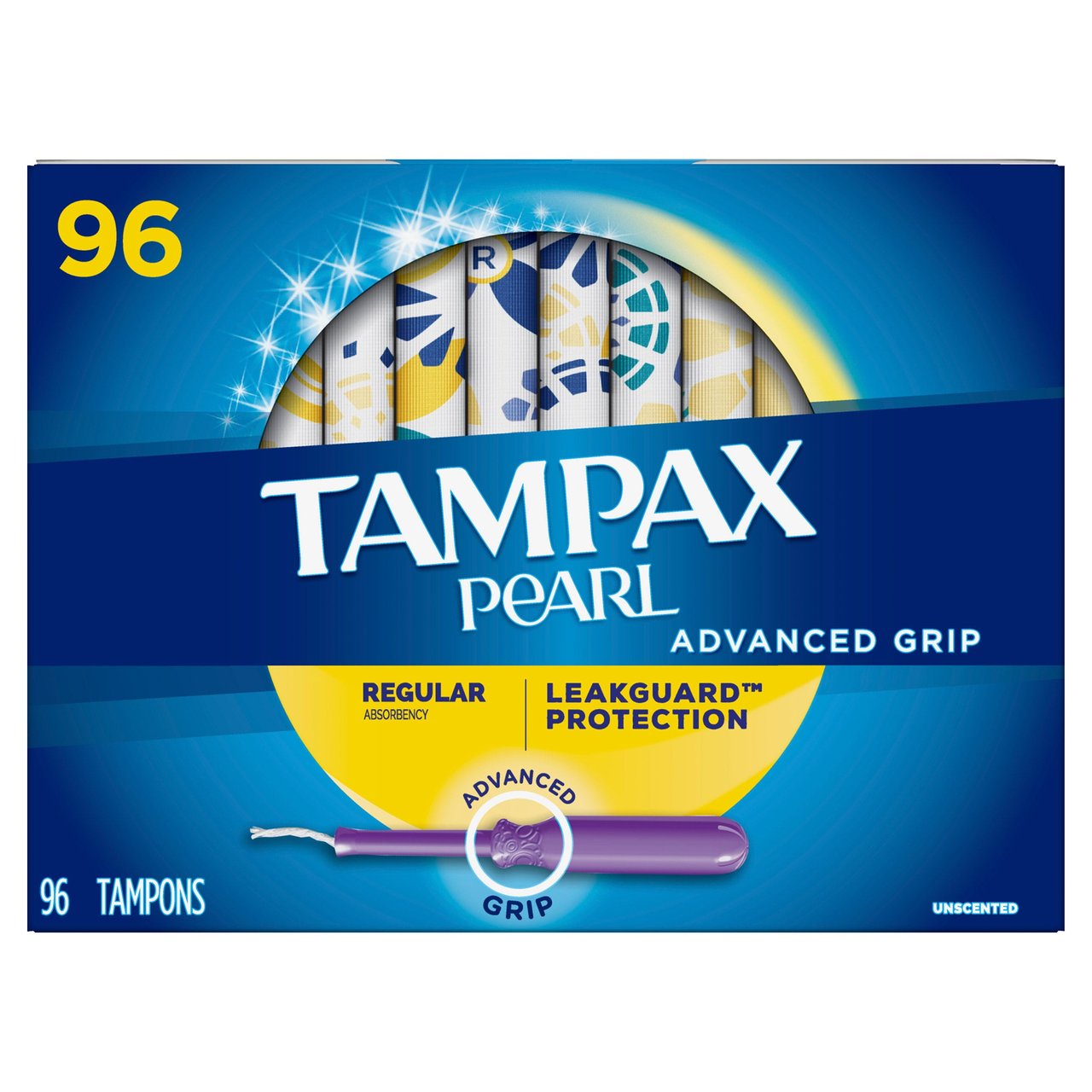 Tampax Pearl Advanced Grip Regular/Super 96 CT - Image 1