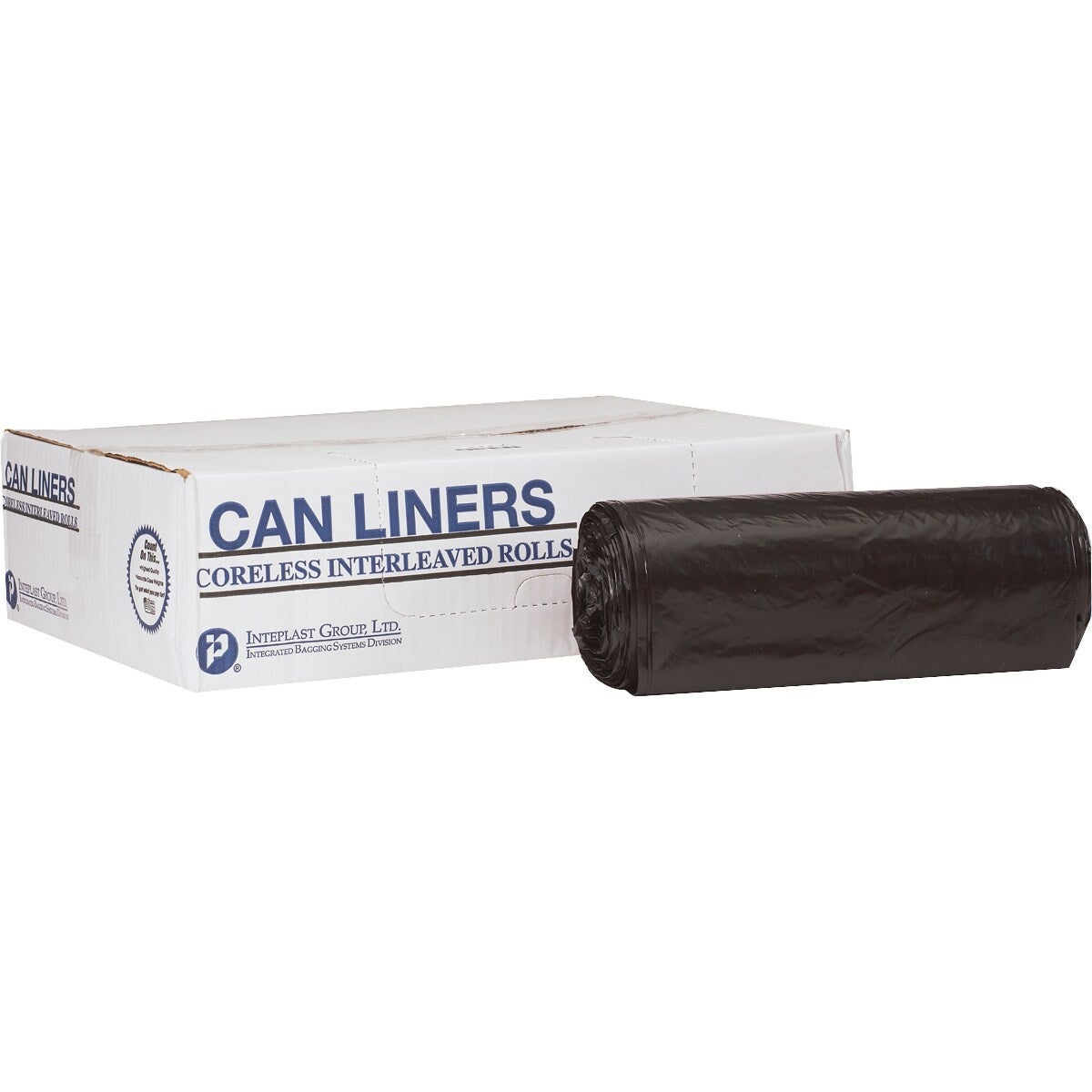 Inteplast Group 60-Gallon Black Can Liner, 100 Count - Image 1