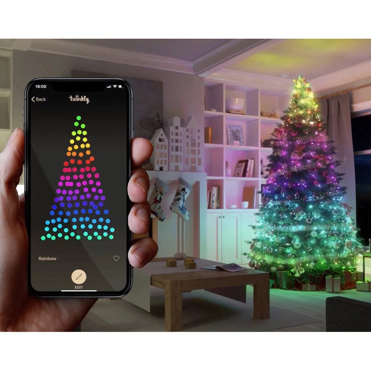 7.5' App-Controlled Pre-Lit Twinkly LED Christmas Tree - Image 1