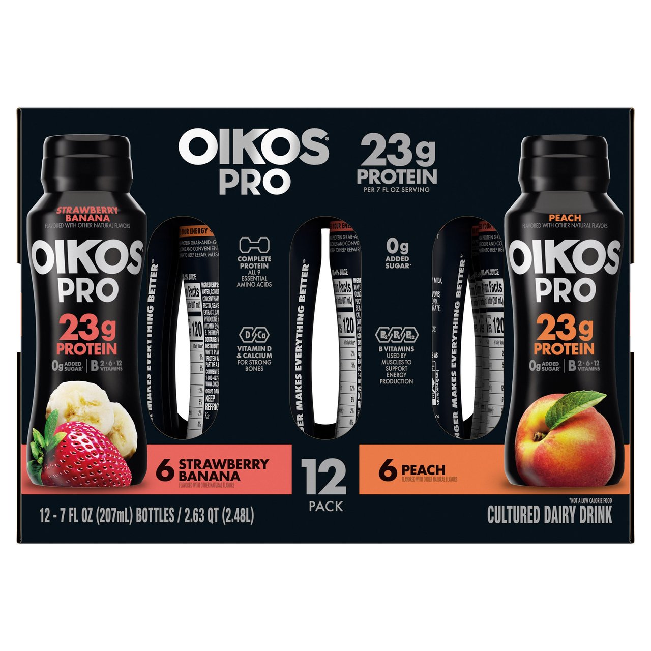 Oikos Pro 23g Protein Drink Variety Pack, 12 x 7 fl oz - Image 1