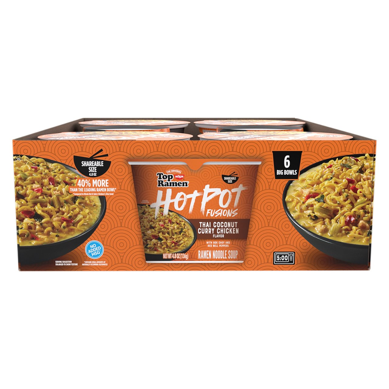 Nissin Top Ramen Hot Pot Fusions Thai Coconut Curry Chicken 6/4.8