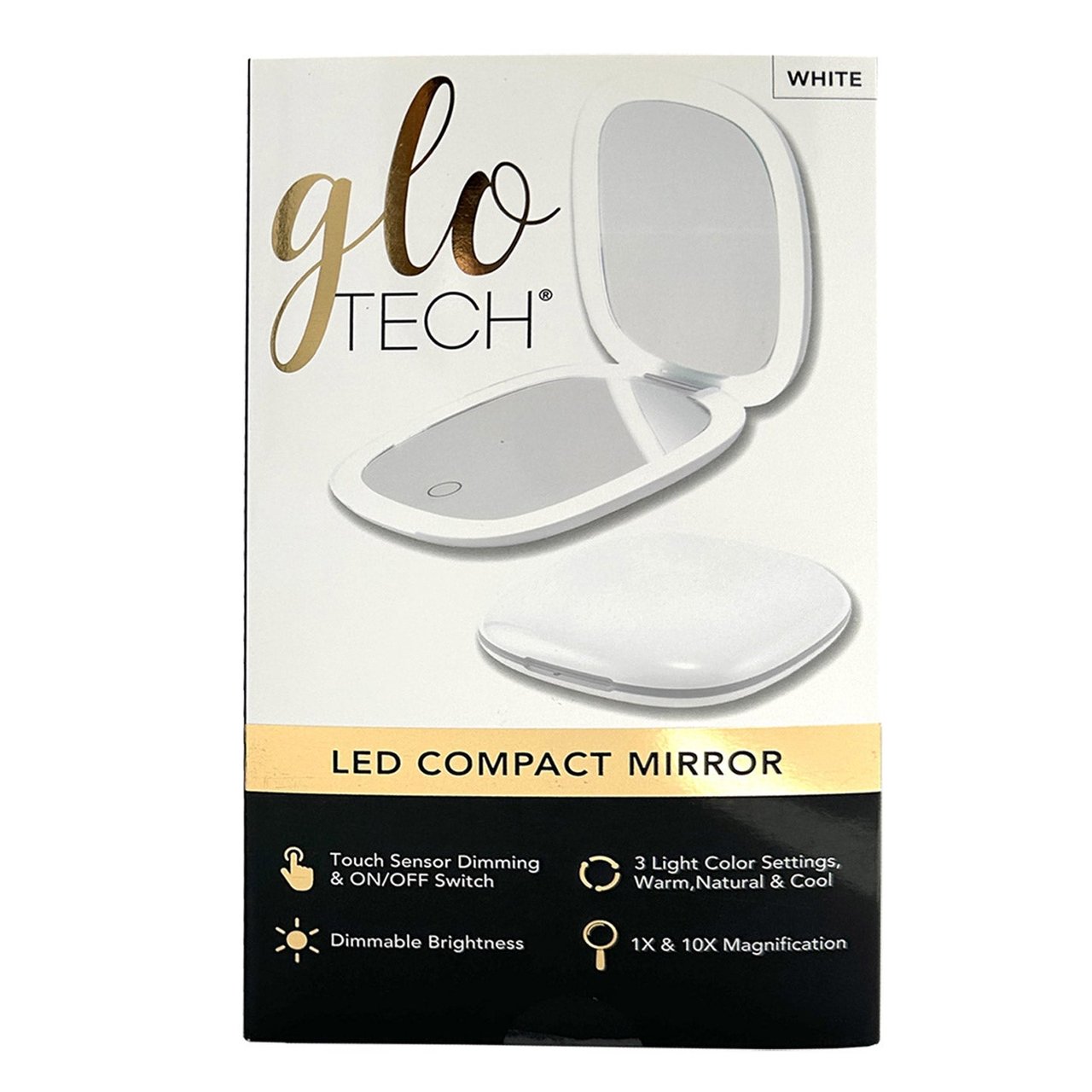 Glo Tech LED Compact Mirror Black or White - Image 1