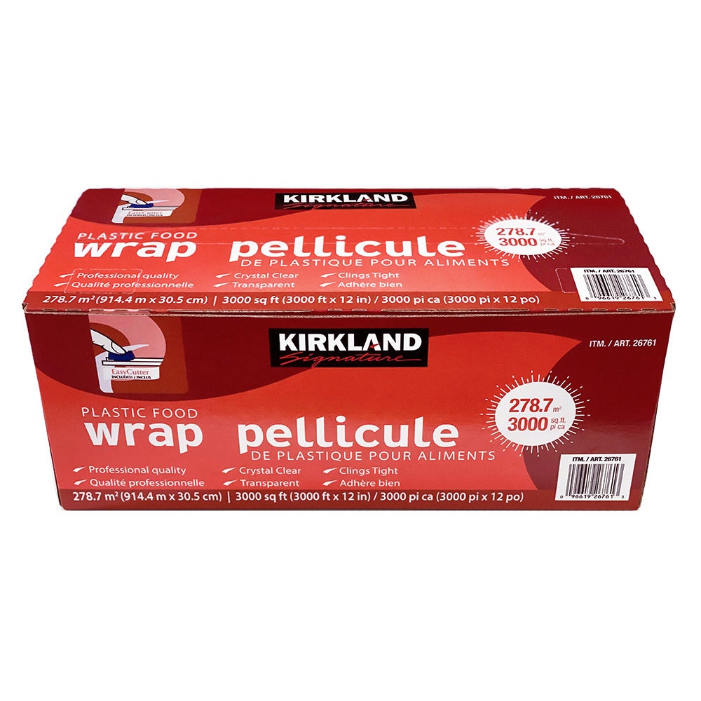 Kirkland Signature Plastic Food Wrap, 12 in x 3,000 ft - Image 1