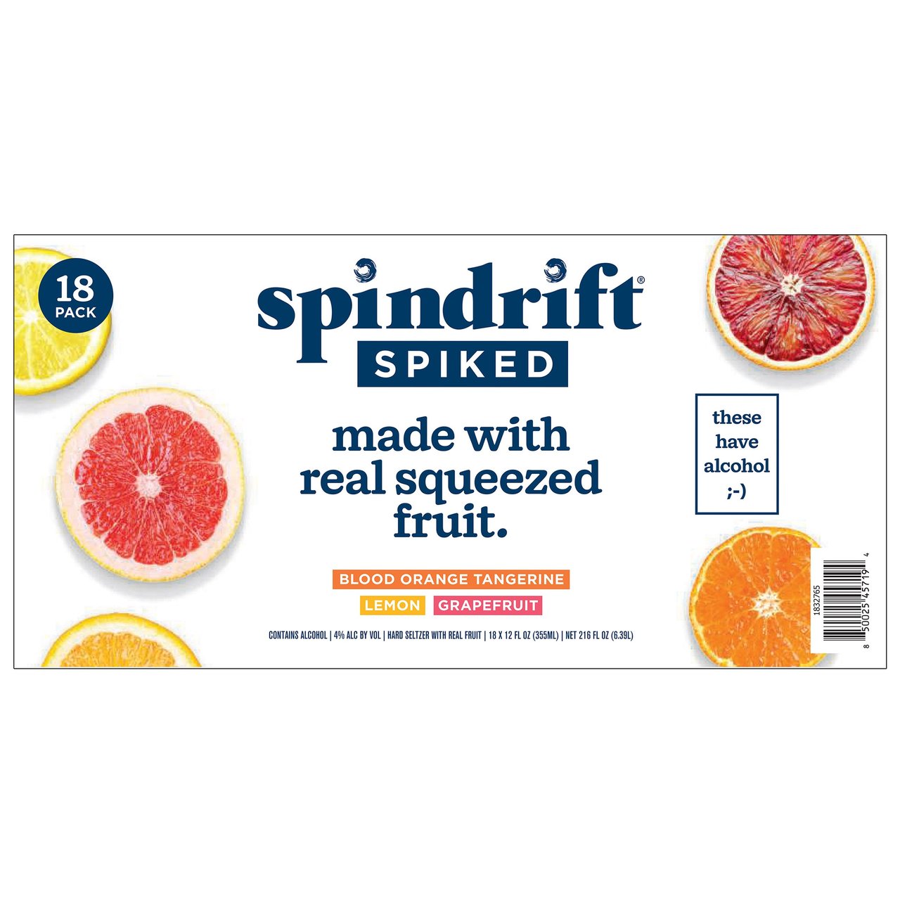Spindrift Spiked Hard Seltzer Variety Pack, 18 ct / 12 oz Cans (6.75 qts) - Image 1