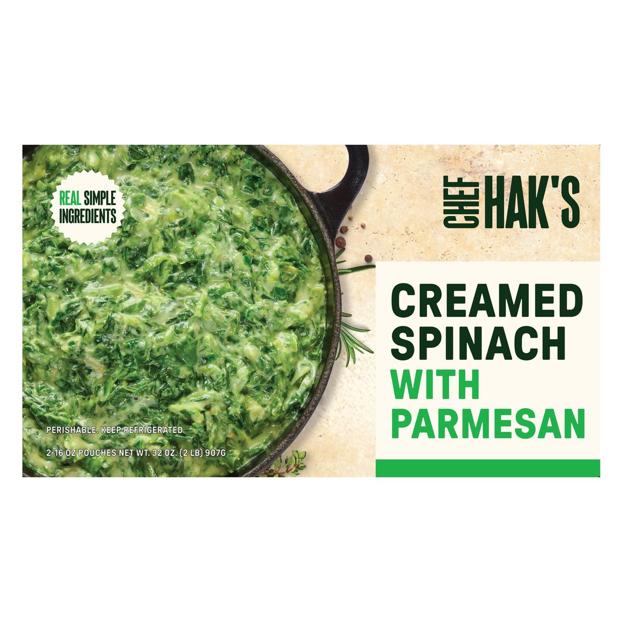 Chef Hak's Creamed Spinach with Parmesan 32 oz - Image 1