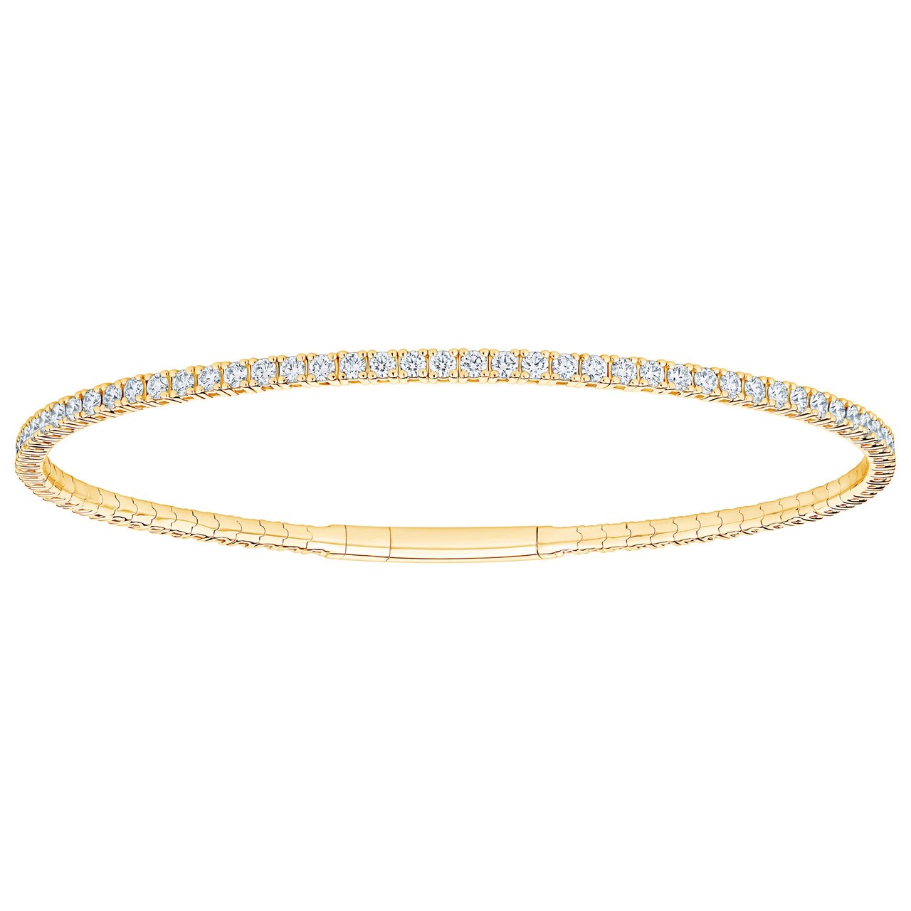 14kt White Gold VS2 G Color 2.00 CTW Round Diamond Bangle Bracelet - Image 1