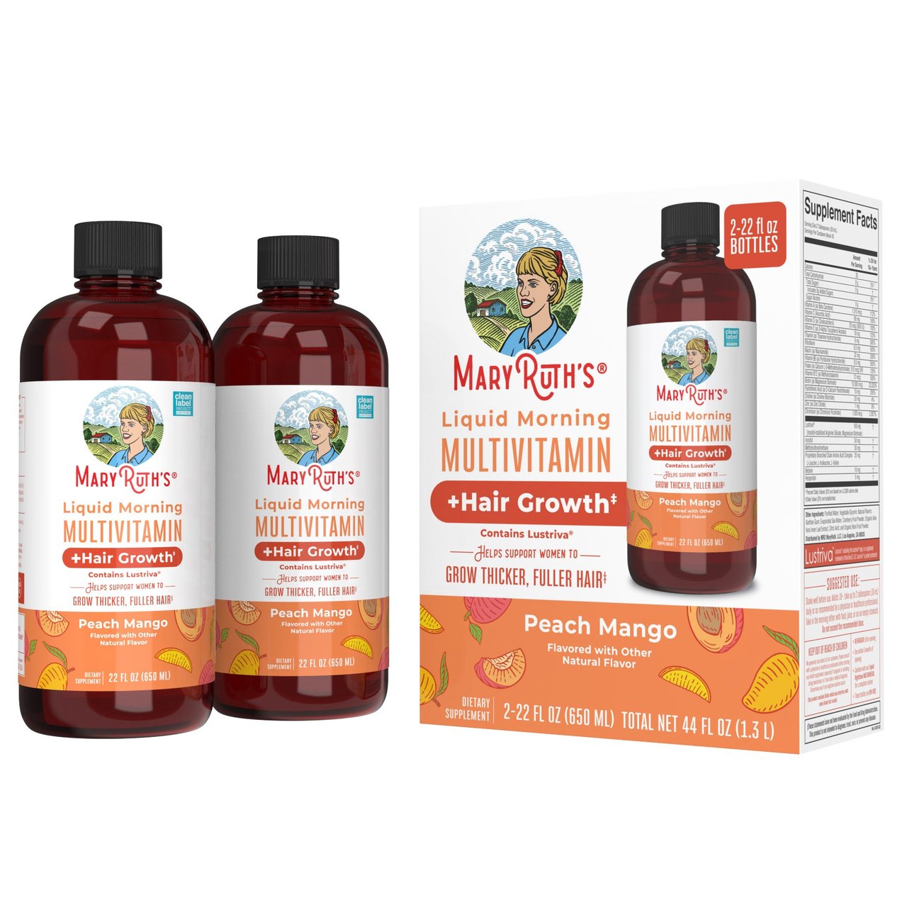 MaryRuth's Liquid Multivitamin + Hair Growth 2 x 22oz - Image 1