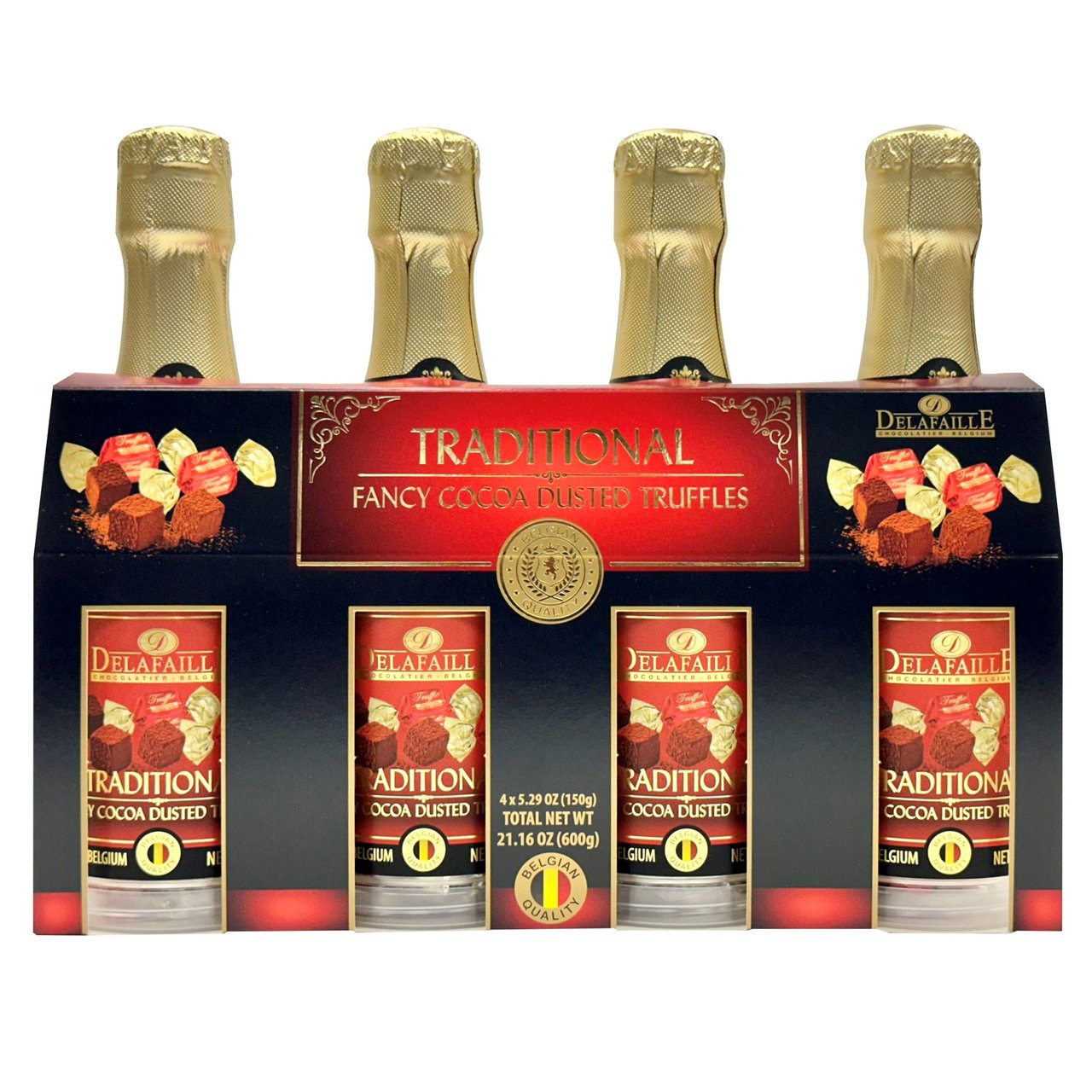 Delafaille Truffles Mini Champagne Bottles 4 Pack 21.16 Ounces - Image 1