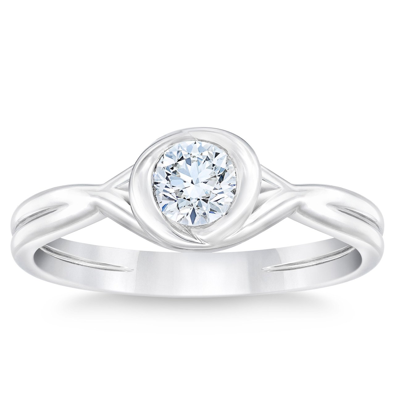 Platinum VS2 I 0.40 CT Round Diamond Solitaire Ring - Image 1