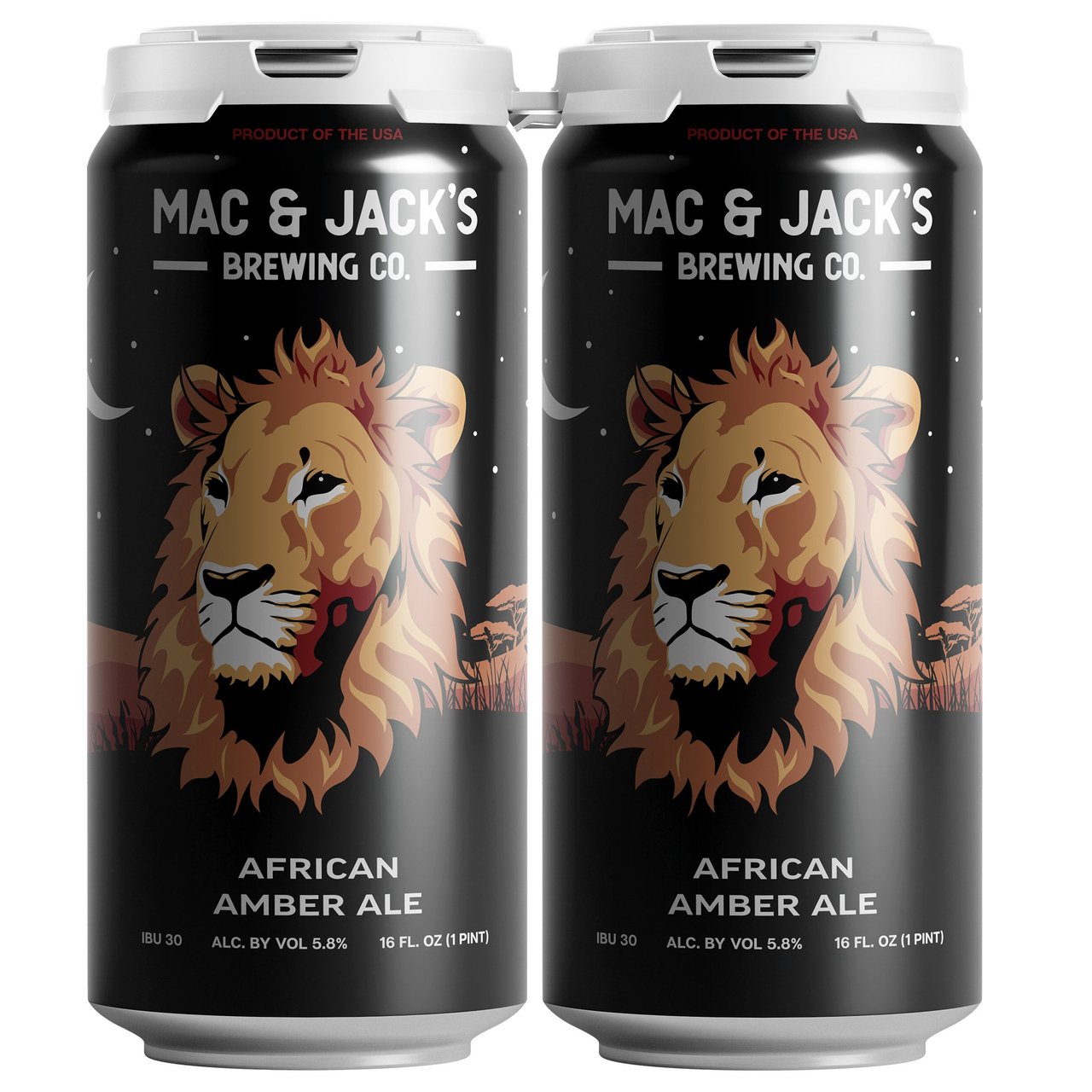 Mac & Jack's Brewing African Amber Ale Redmond WA 4/16oz - Image 1