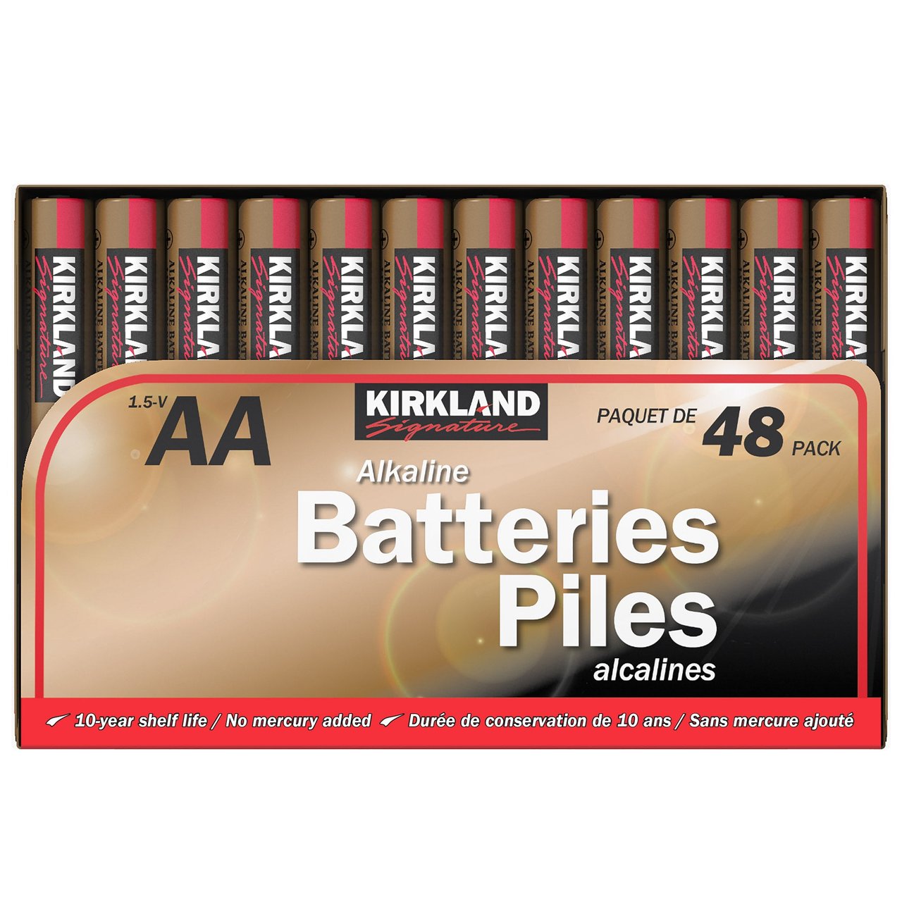 Kirkland Signature Alkaline Batteries AA 48 Pack - Image 1