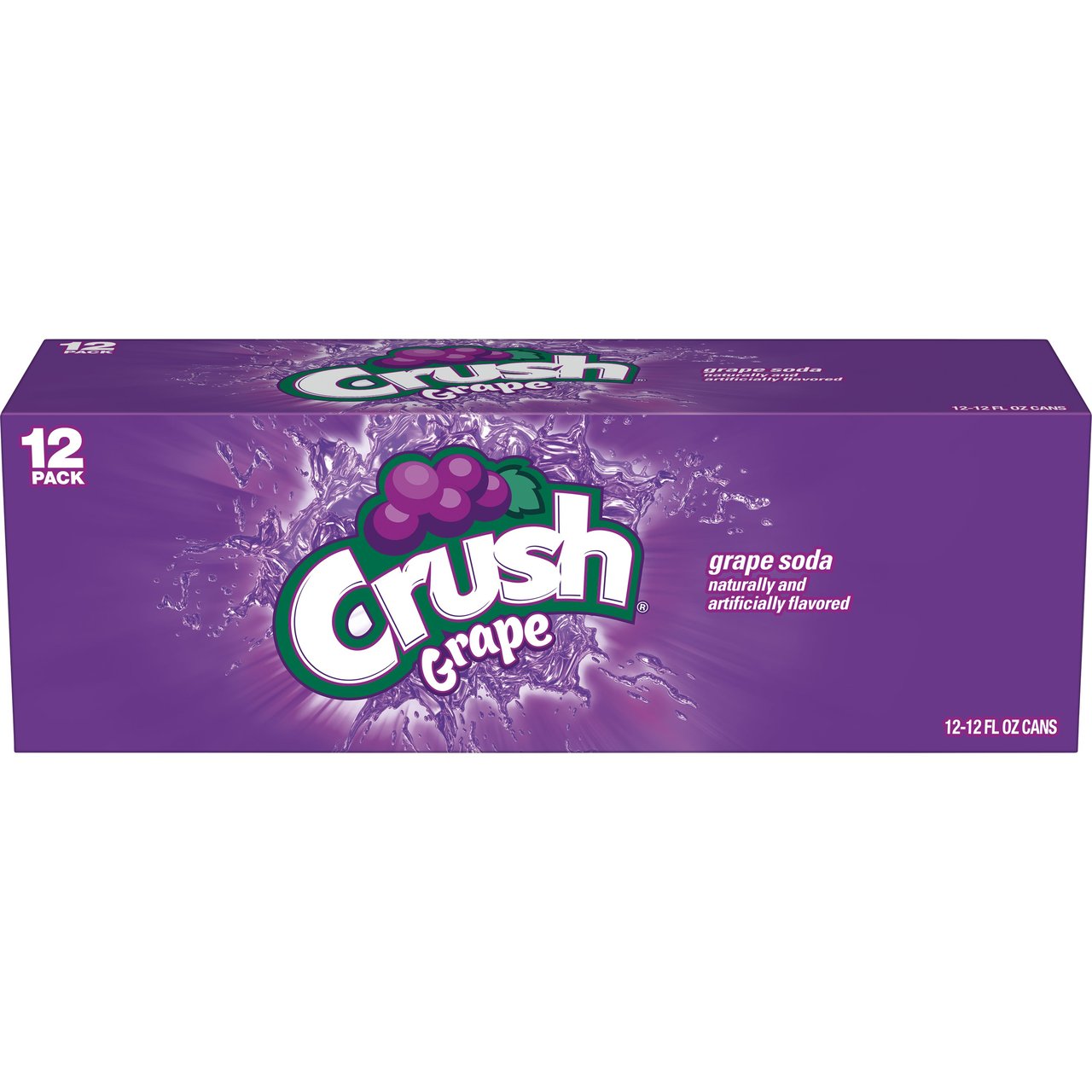 Crush Grape Soda, 12-Pack 12 oz Cans - Image 1