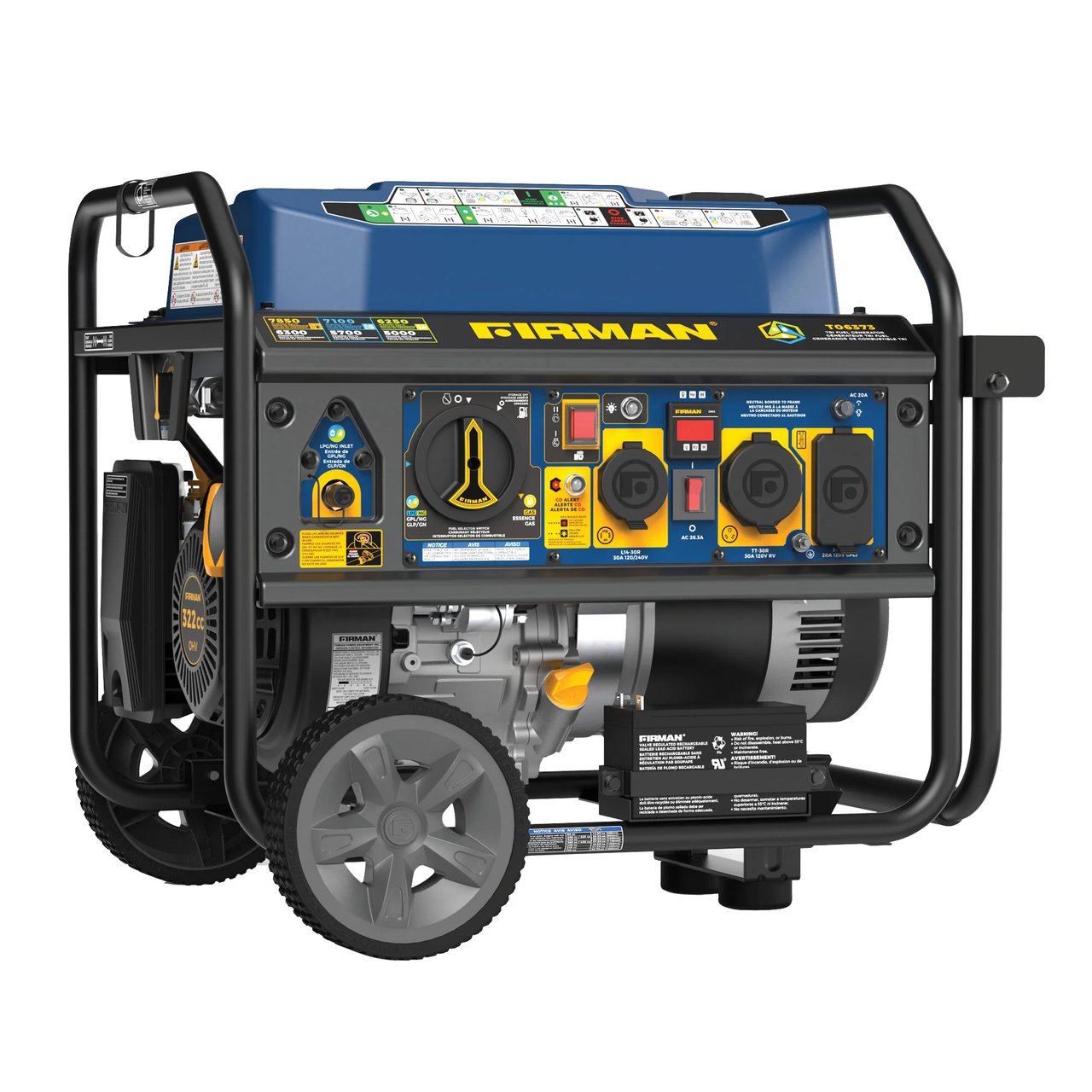 Firman 6300W Running Tri-Fuel Generator with CO Alert - Image 1