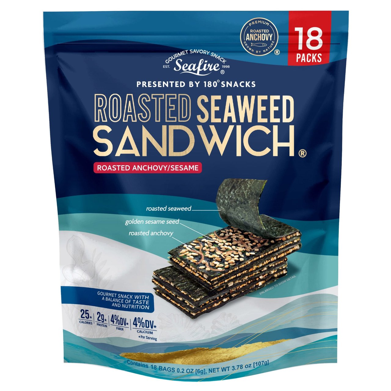 Roasted Seaweed Sandwich Anchovy/Sesame 3.78 oz - Image 1
