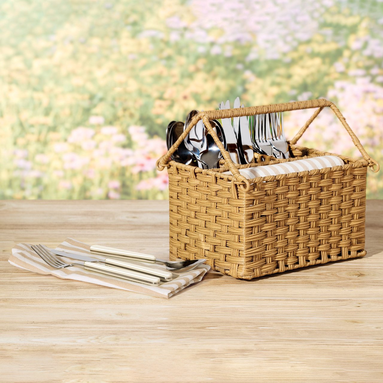 Oneida 24-Piece Flatware Set with Caddy - Image 1