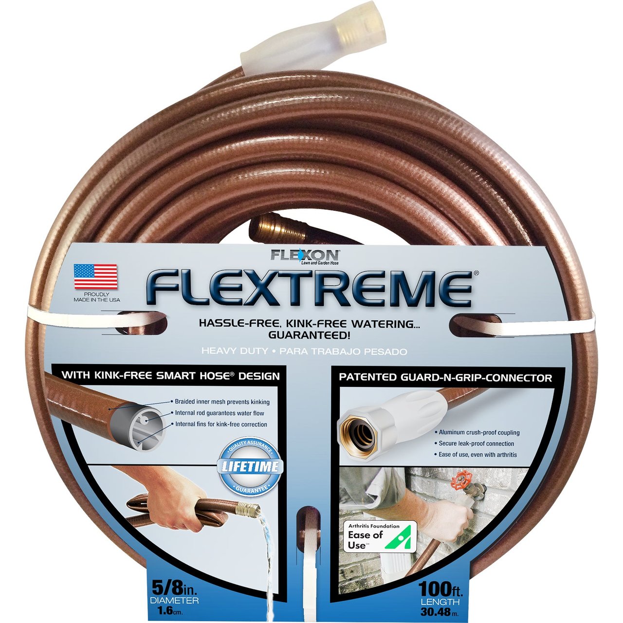 Flexon 100' Commercial Garden Hose with Guard & Grip - Image 1