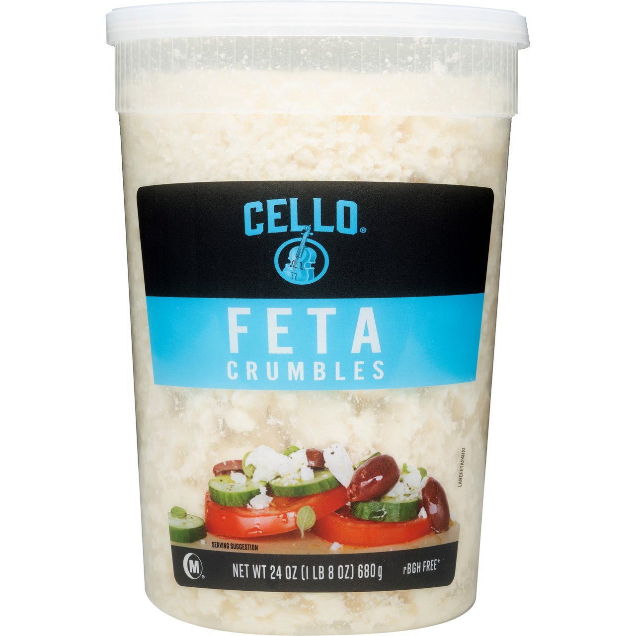 Cello Feta Crumbles 24 oz Container