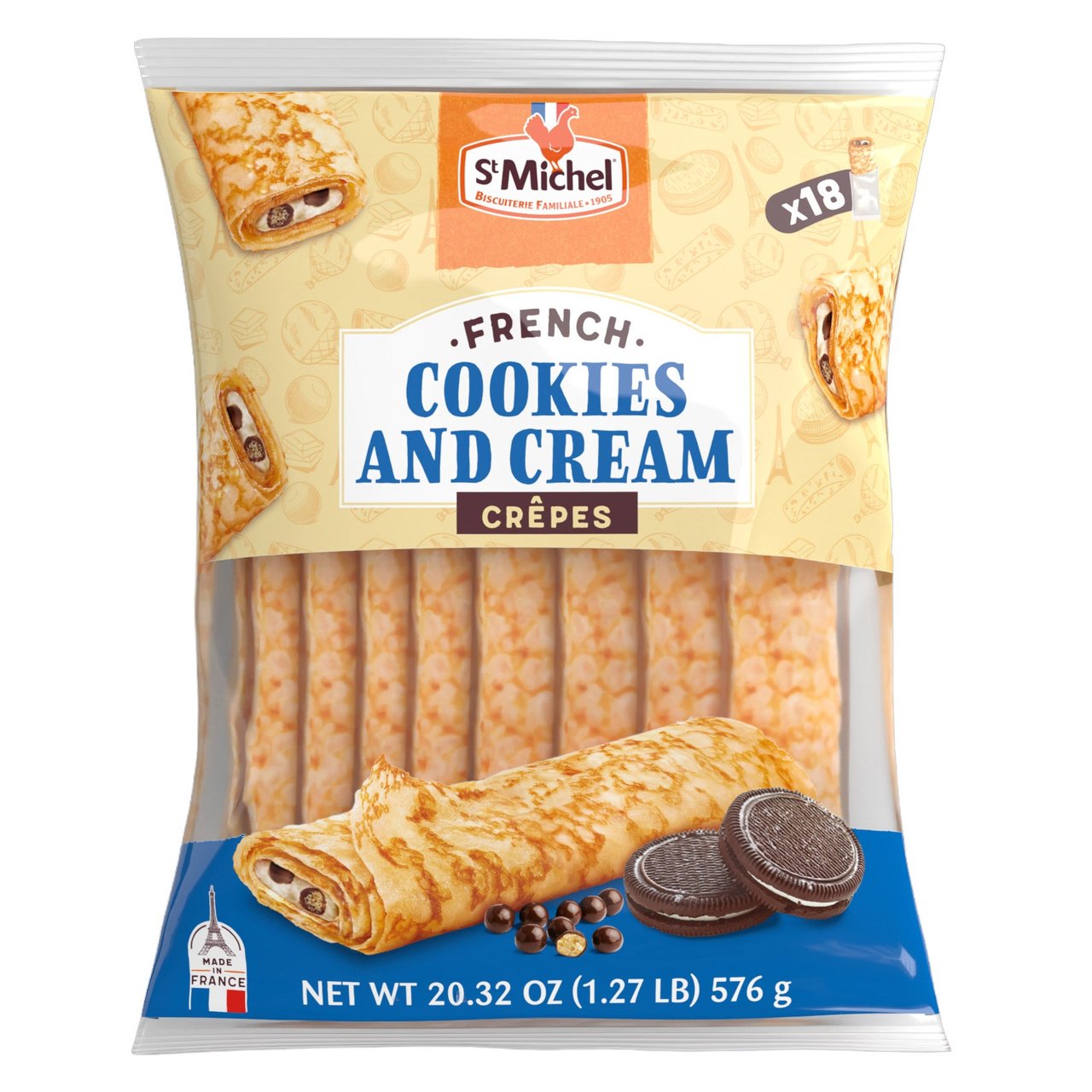 ST MICHEL FRENCH COOKIES & CREAM CREPES 18CT - Image 1