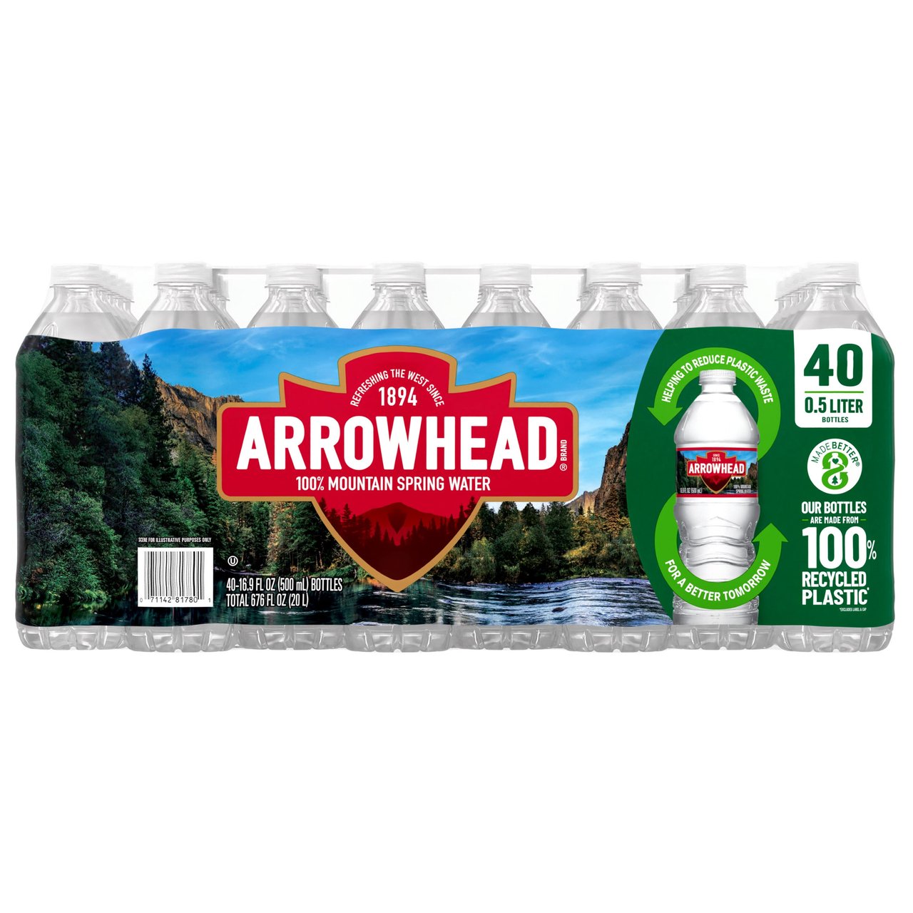 Arrowhead Mountain Spring Water, 16.9 fl oz, 40 Count - Image 1