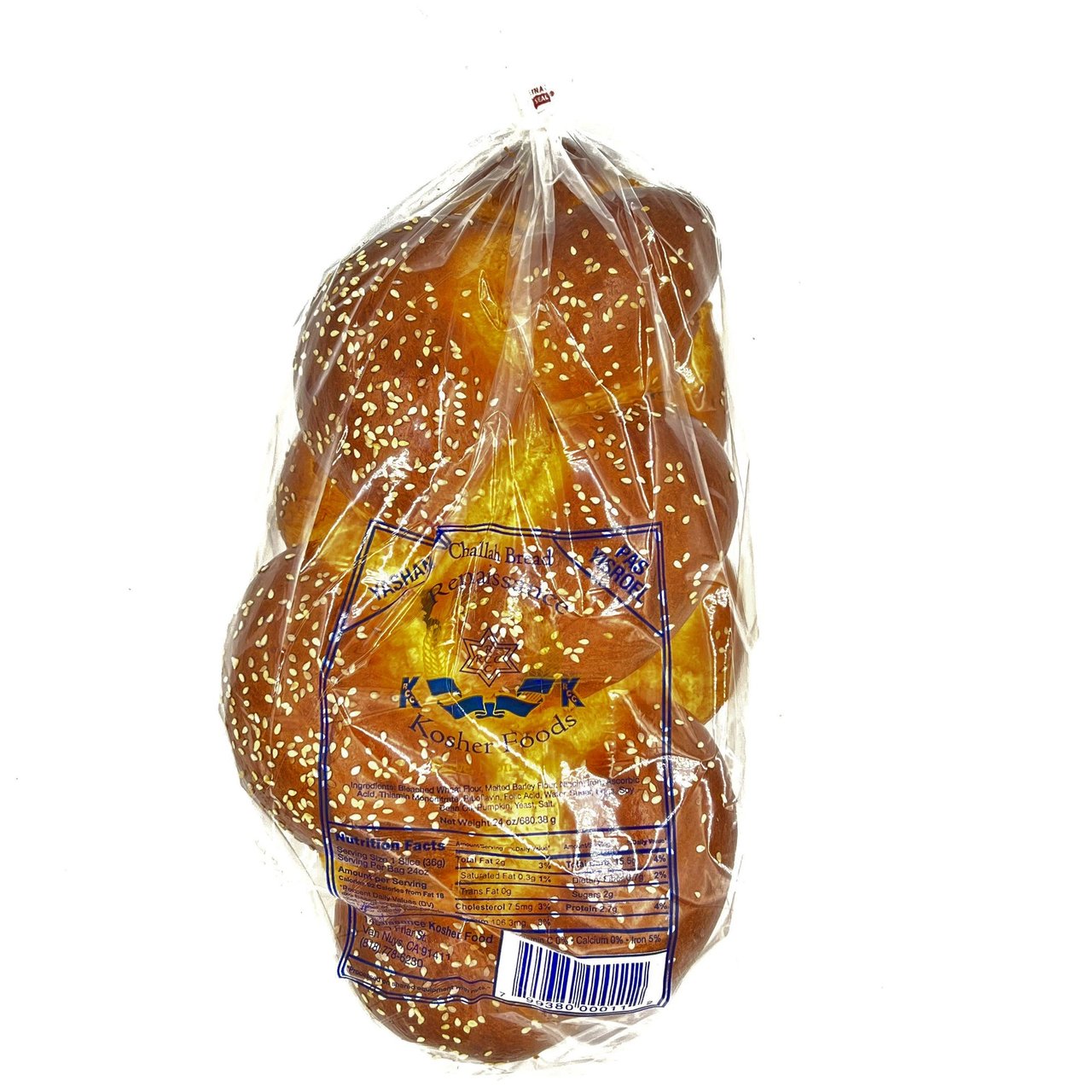 Renaissance Kosher Foods Challah Bread, 24 oz - Image 1