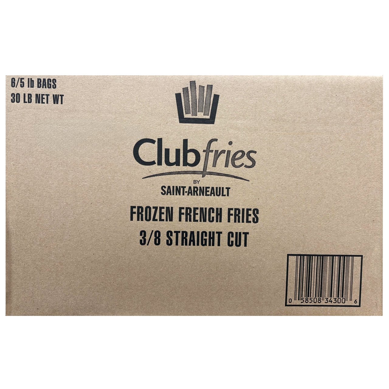 Club Fries 3/8" Straight Cut French Fry 5 lb
