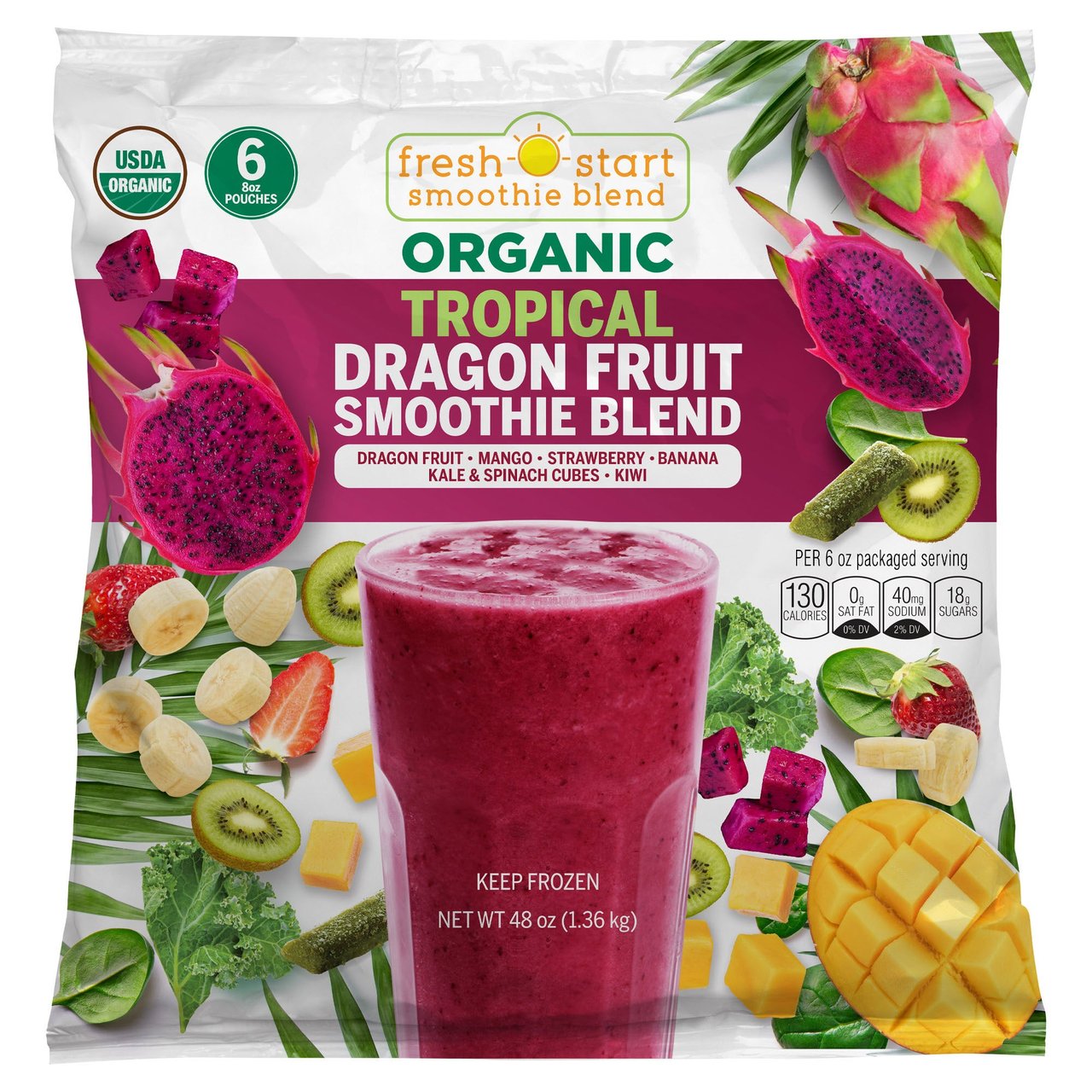 FRESH START ORGANIC TROPICAL SMOOTHIE 6/8 OZ - Image 1