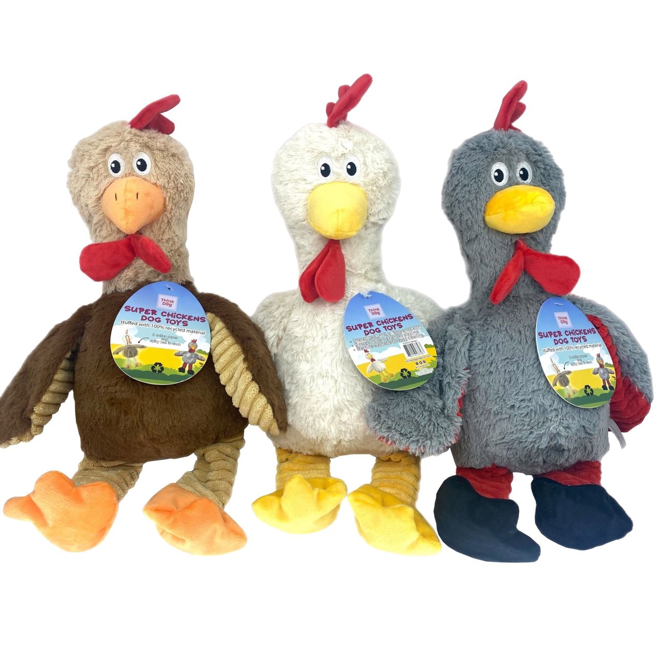 think!dog Super Chickens Dog Toy
