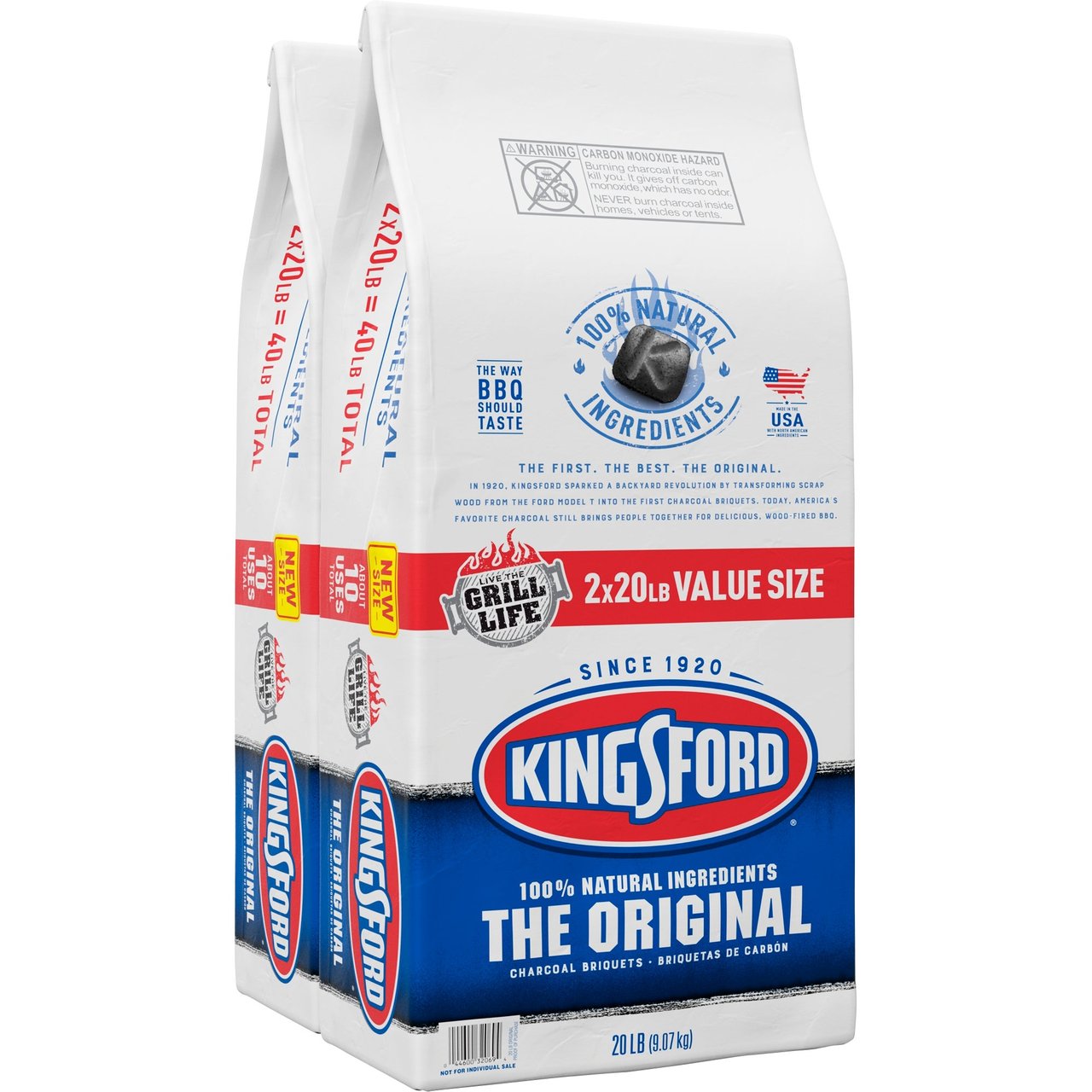 Kingsford Original Charcoal 2/20 LB Bags - Image 1