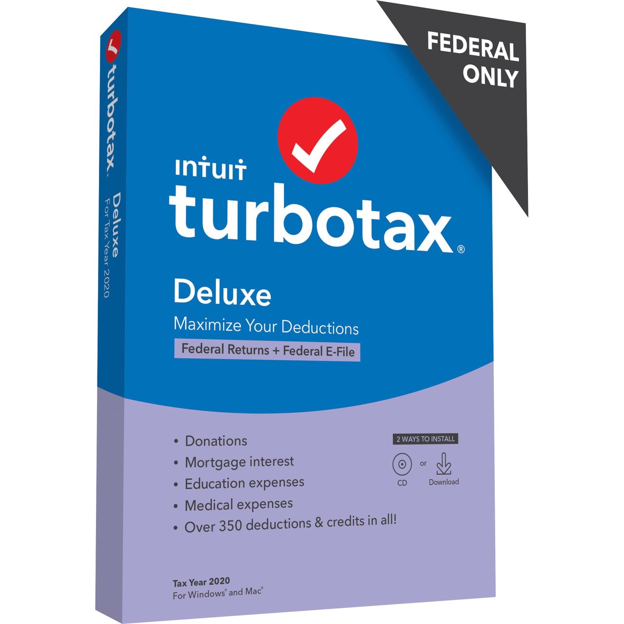TurboTax Deluxe Federal 2020