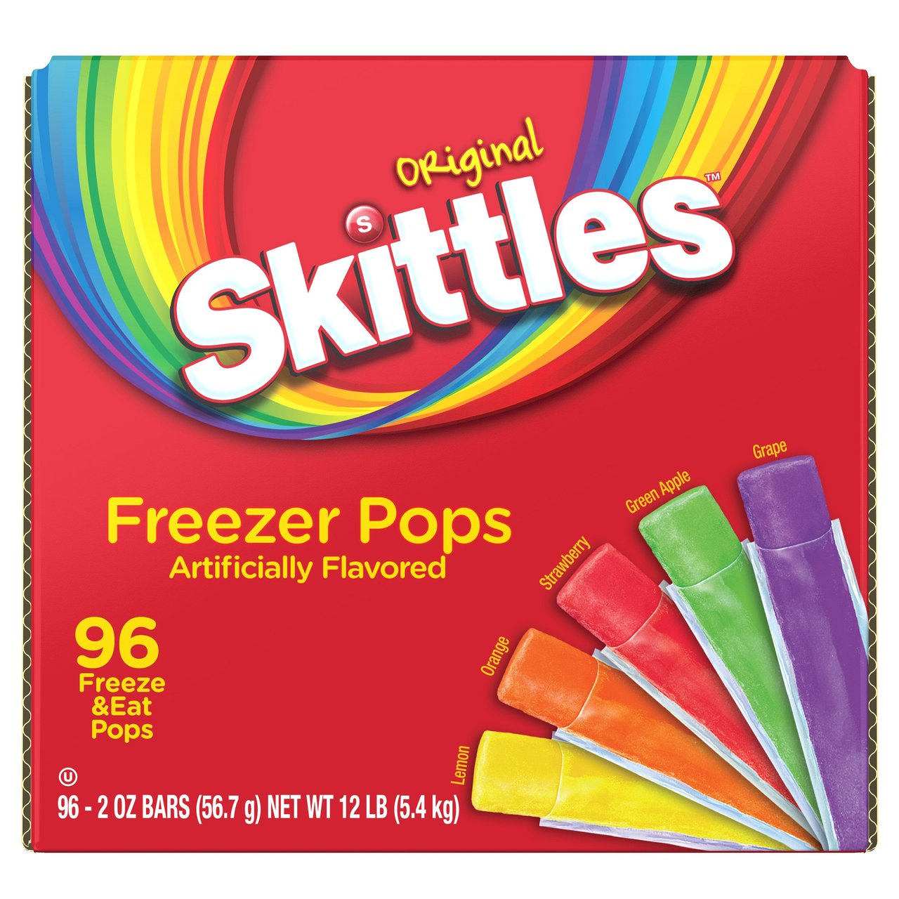 SKITTLES FREEZER POPS 96/2 OZ