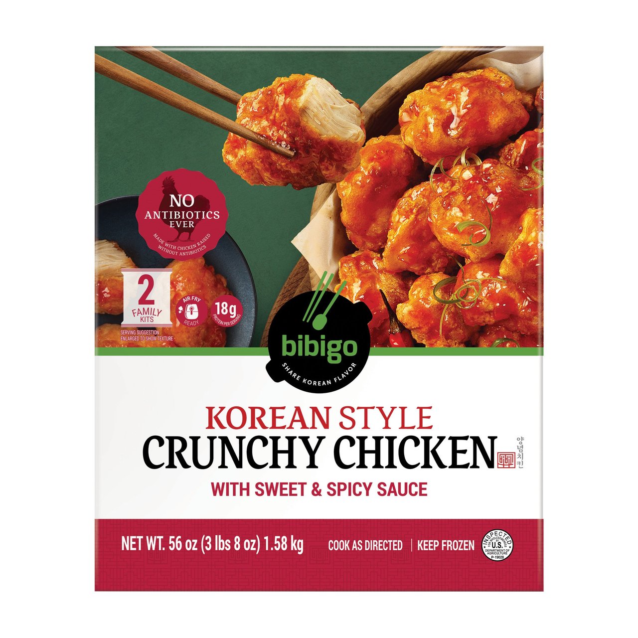 Bibigo Korean Style Crunchy Chicken Sweet & Spicy 56 Ounce