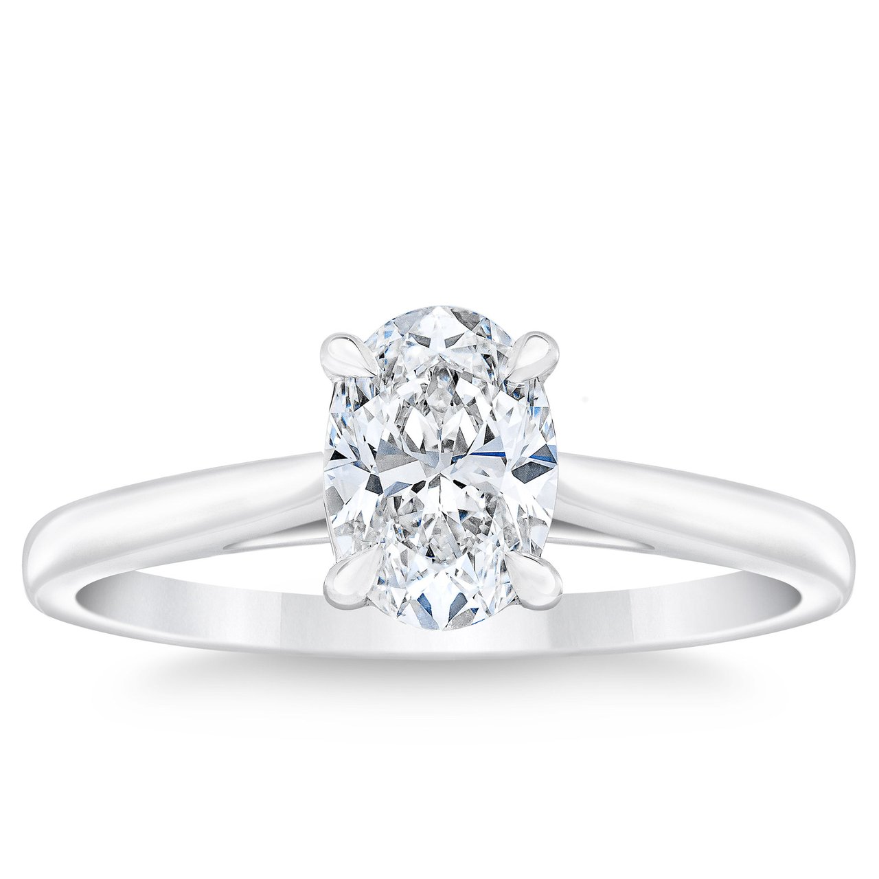 1.01 ct Oval Cut Diamond Platinum Solitaire Ring, VVS2 Clarity, D Color - Image 1