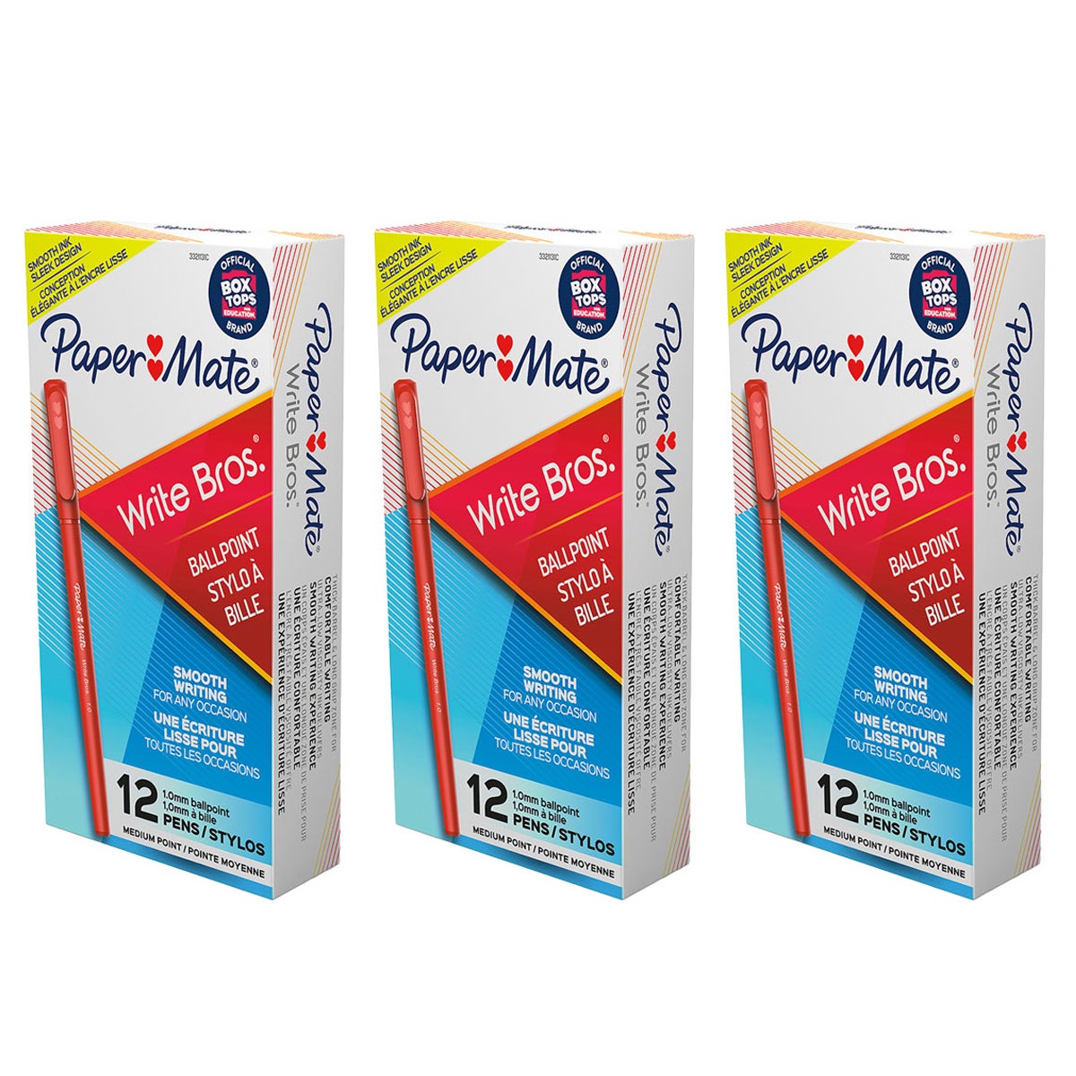 Paper Mate Stick Ballpoint Pen, Medium Point, Red, 36-Count - Image 1