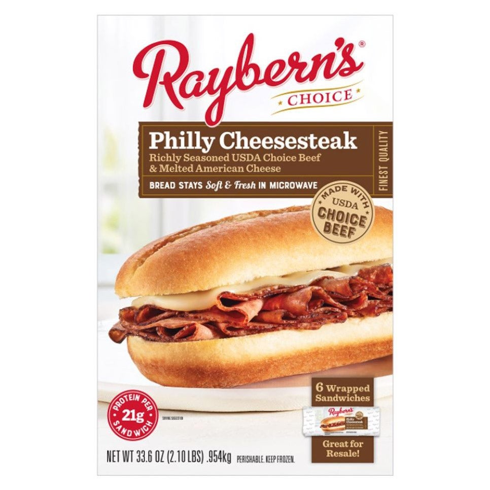 Raybern's USDA Choice Philly Cheesesteak Sandwiches, 6-Pack (6.1 oz each) - Image 1
