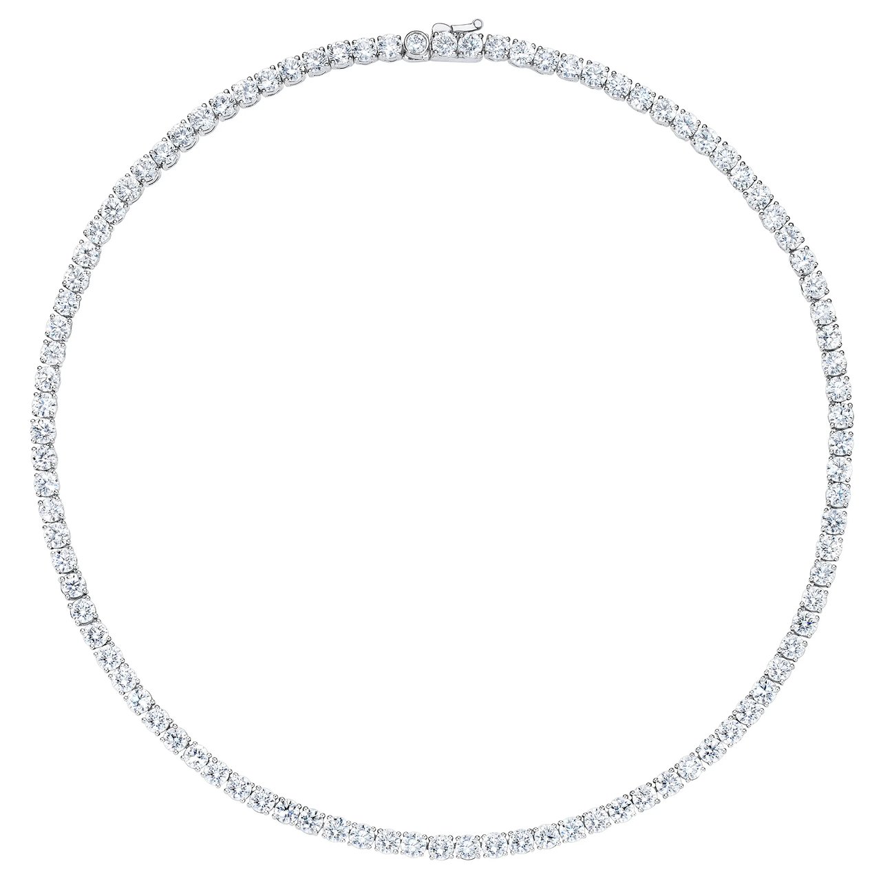 28.80 CTW Round Brilliant Diamond 18kt White Gold VS2 G Color Eternity Strand Necklace - Image 1
