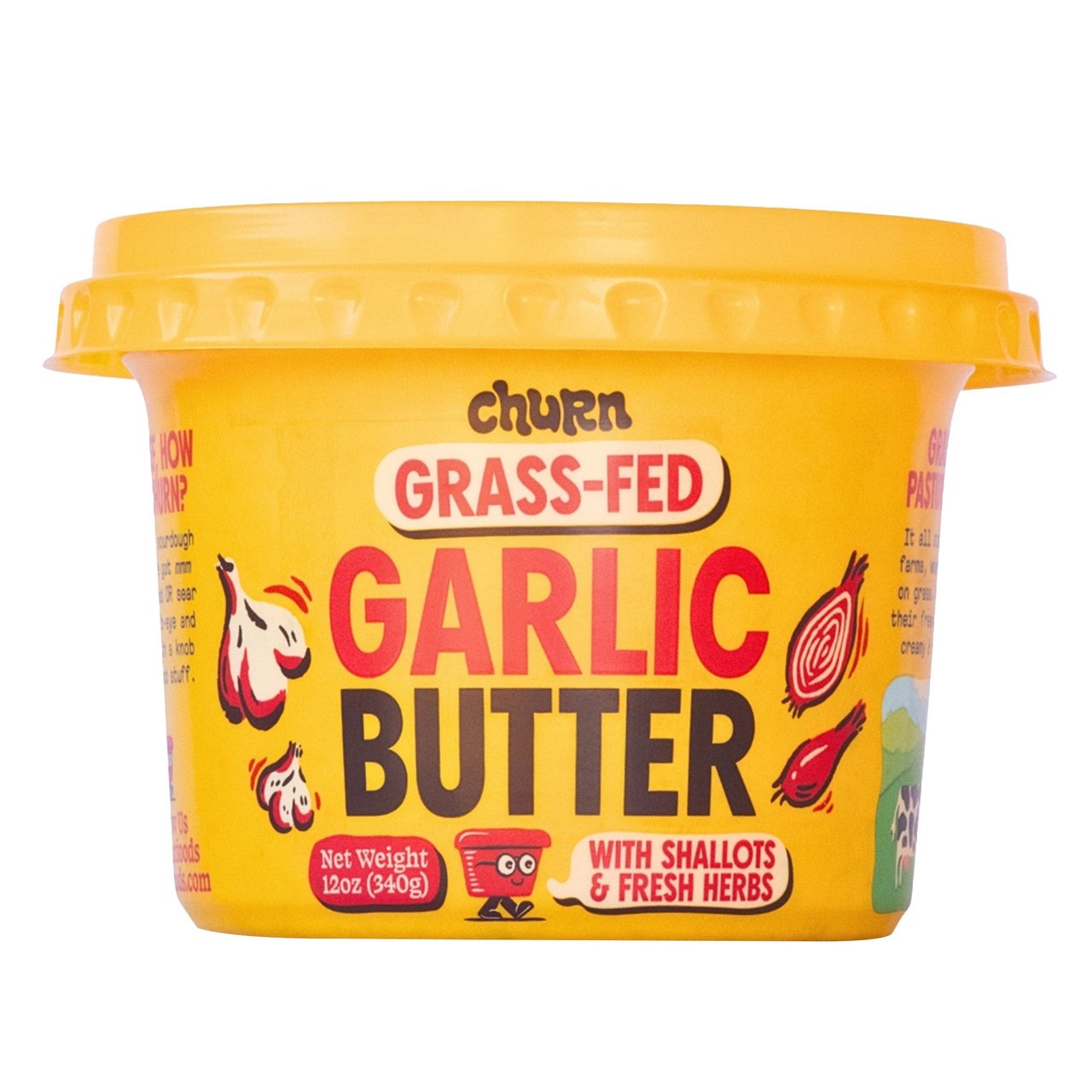 Churn Grass Fed Garlic & Shallot Butter 12 Ounces - Image 1