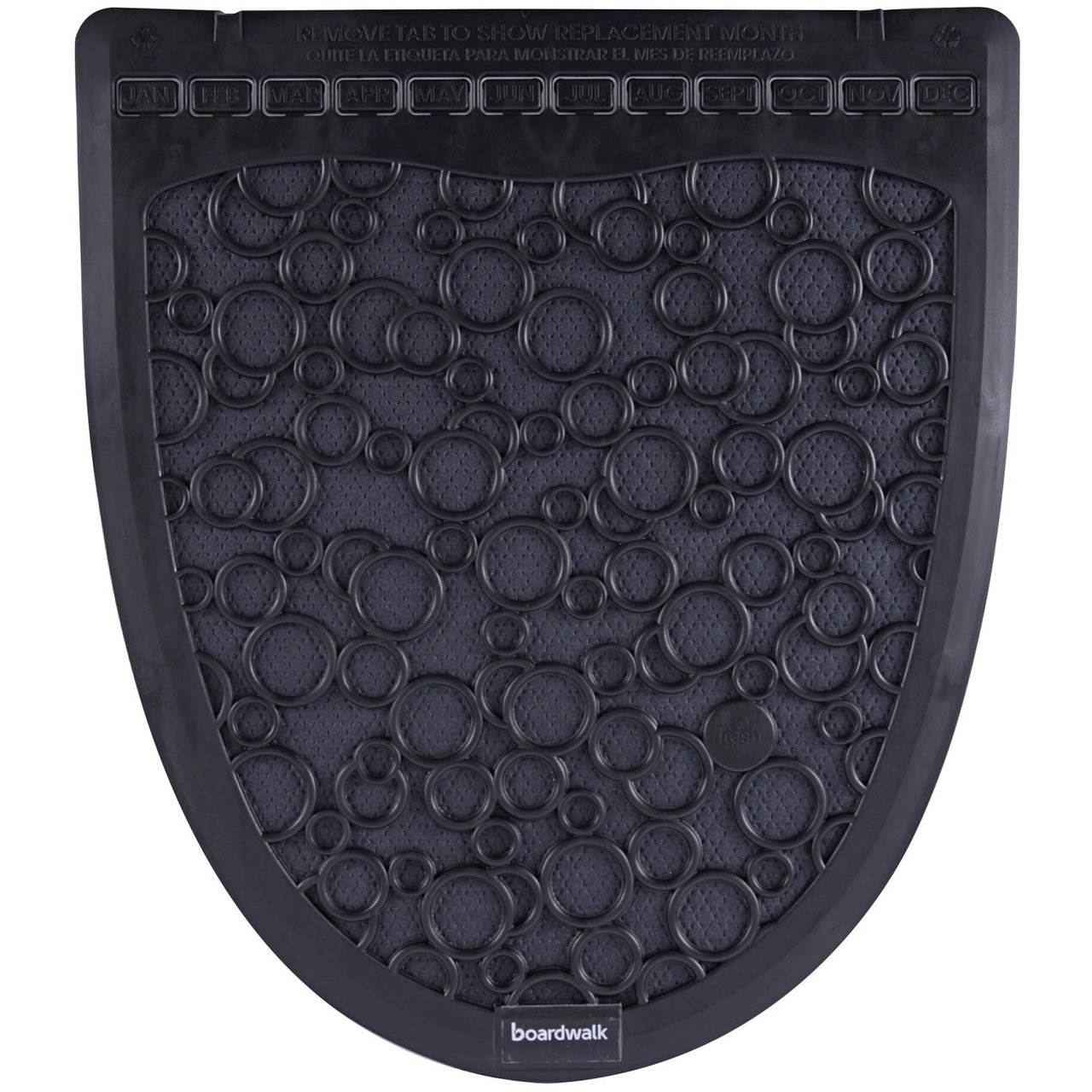 Boardwalk Rubber Urinal Mats 2.0, Black, 6-Count (BWKUMBB) - Image 1