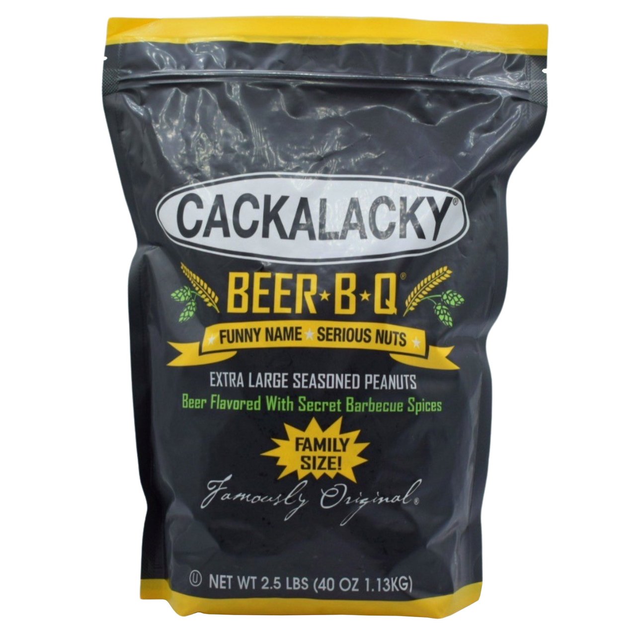 Cackalacky Beer B-Q Seasoned Peanut Pouch, 40 oz - Image 1