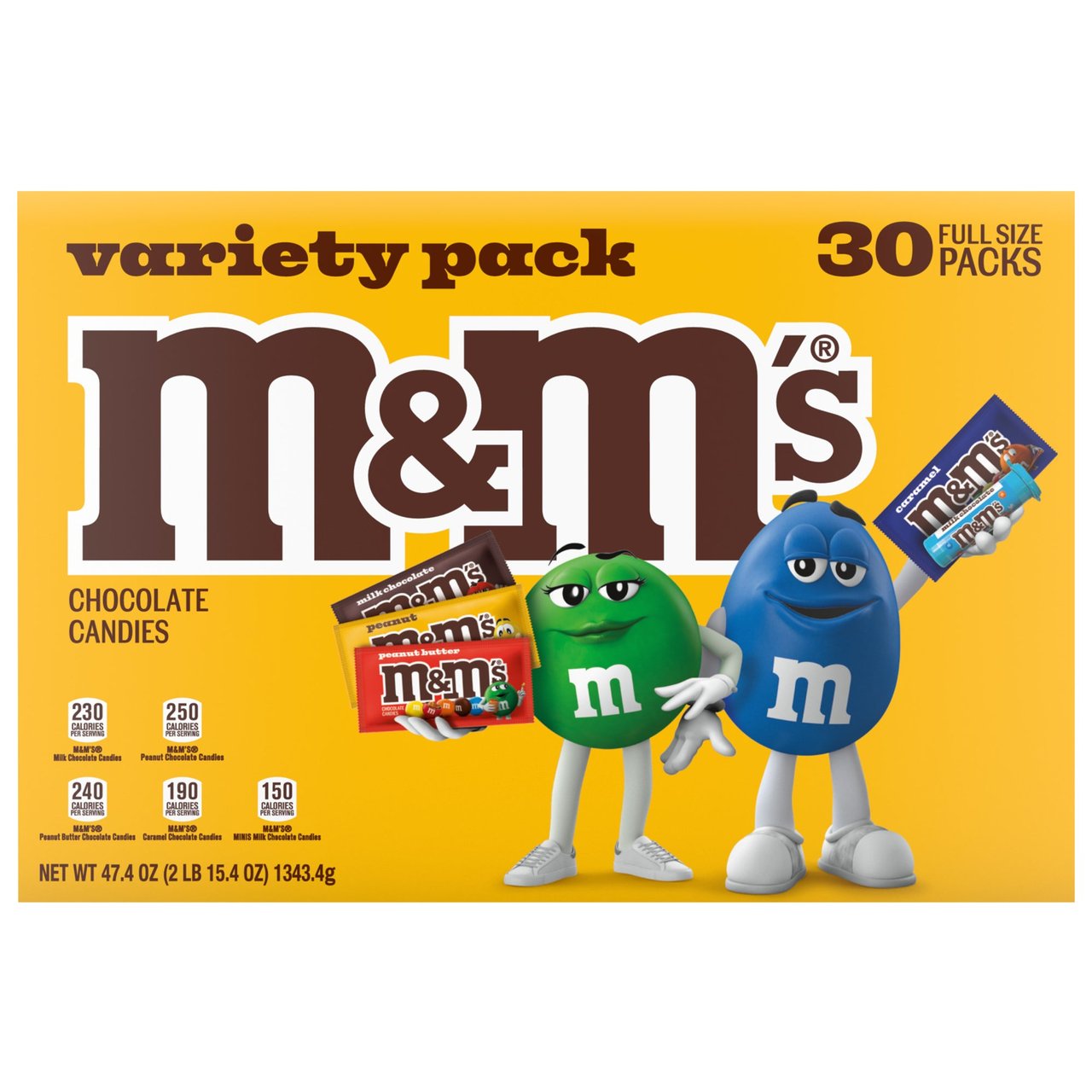 M&M's Variety Box, 30 Full Size Packs - Image 1
