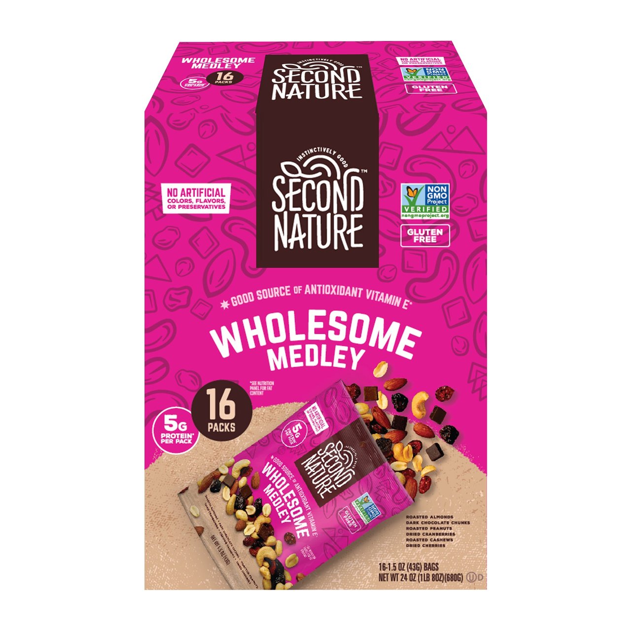 Second Nature Wholesome Medley Trail Mix, 16 Count/1.5 oz - Image 1