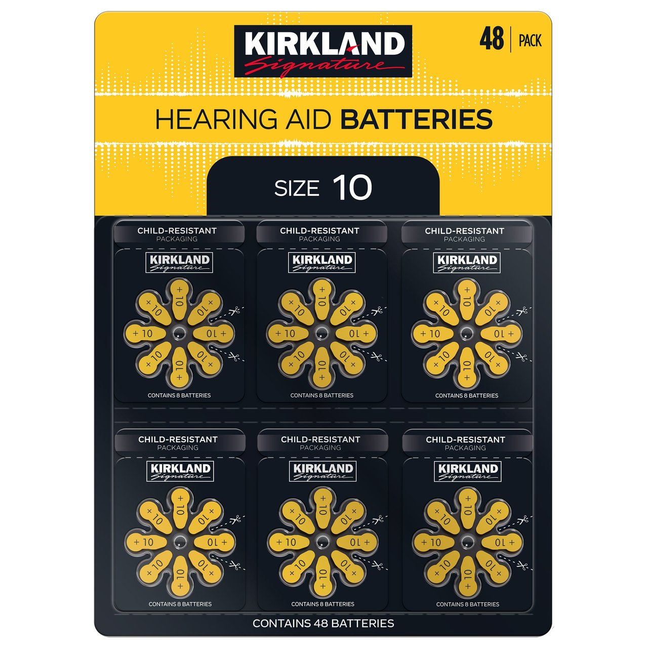 Kirkland Signature Hearing Aid Battery Zinc Air Size 10, 48-Pack