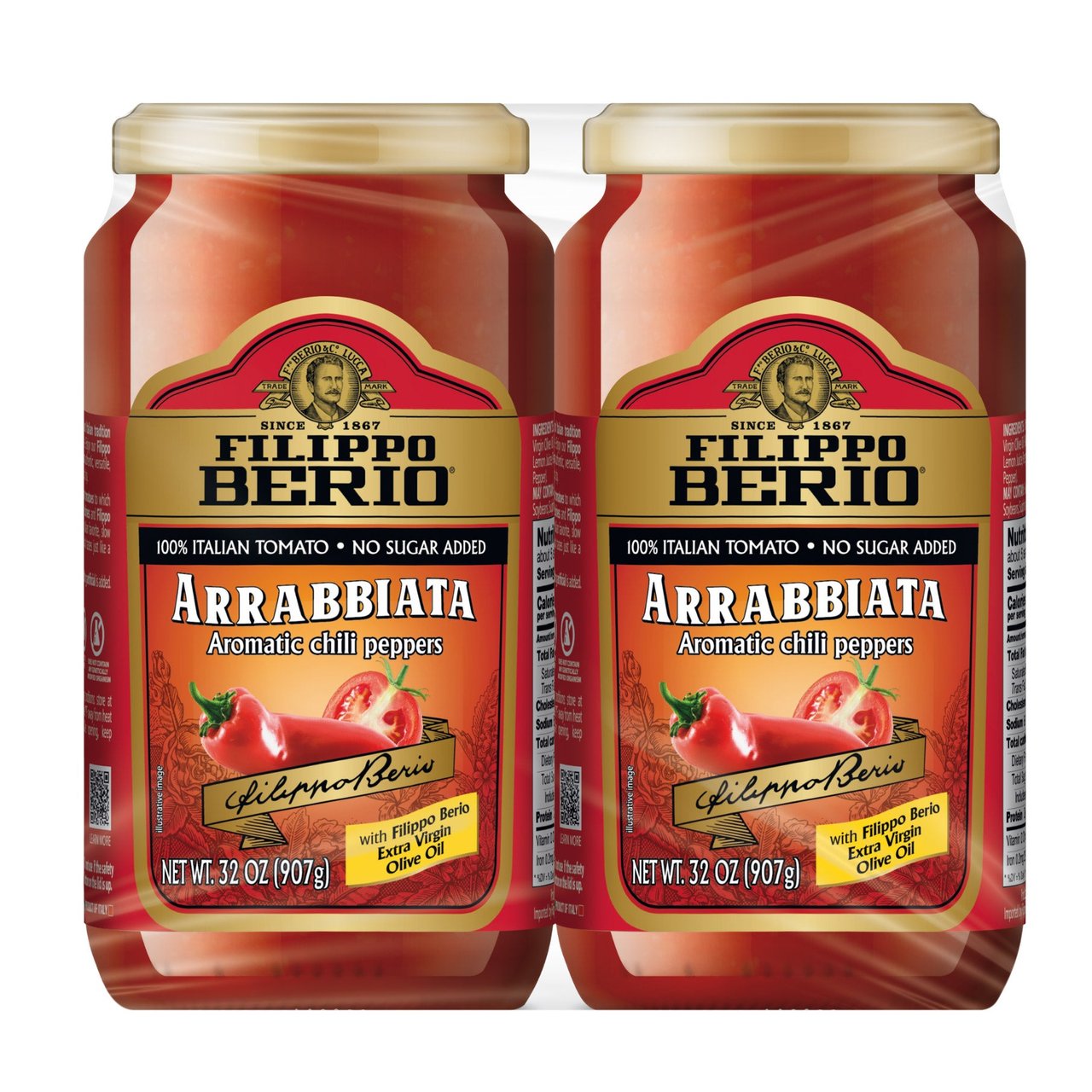 Filippo Berio Arrabbiata Pasta Sauce 2/32 oz (4 lbs) - Image 1