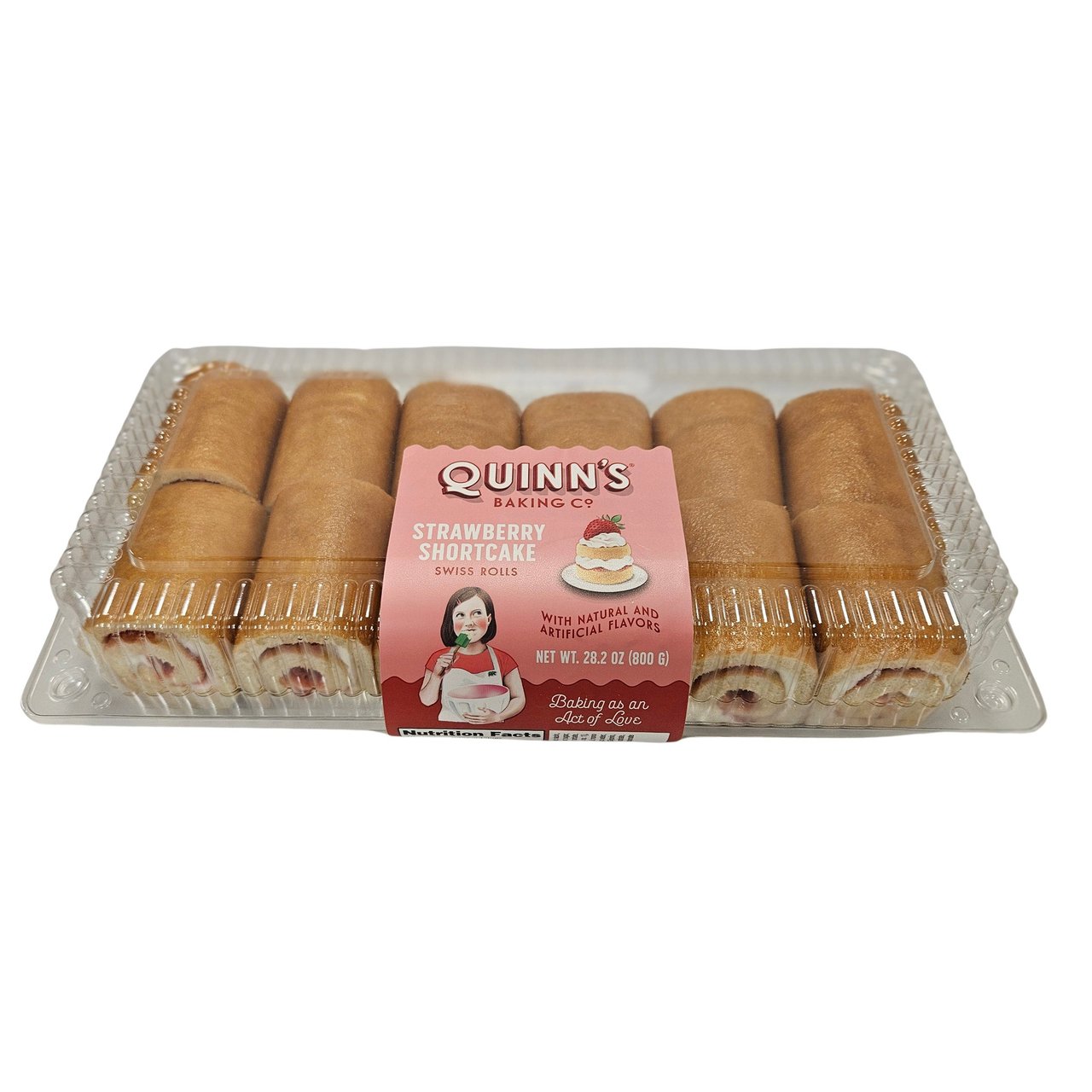 Quinn's Strawberry Swiss Rolls 12 Count Package