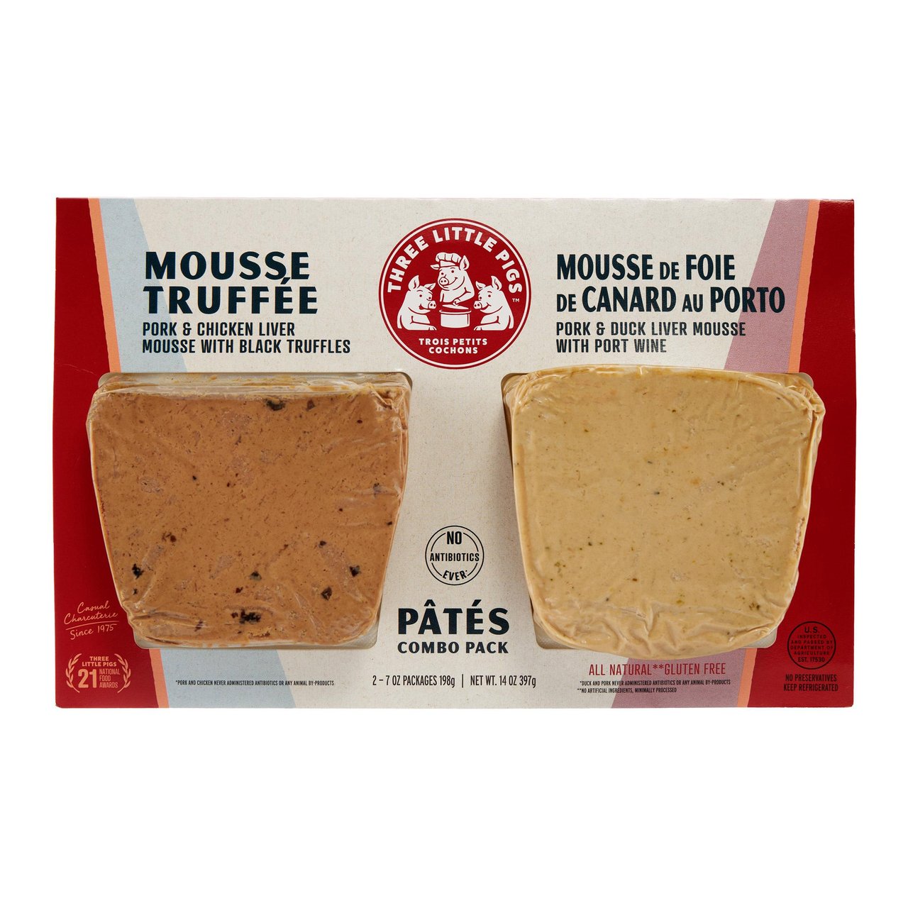 Trois Petits Cochons Pâté Sliced Variety 2/7 oz - Image 1