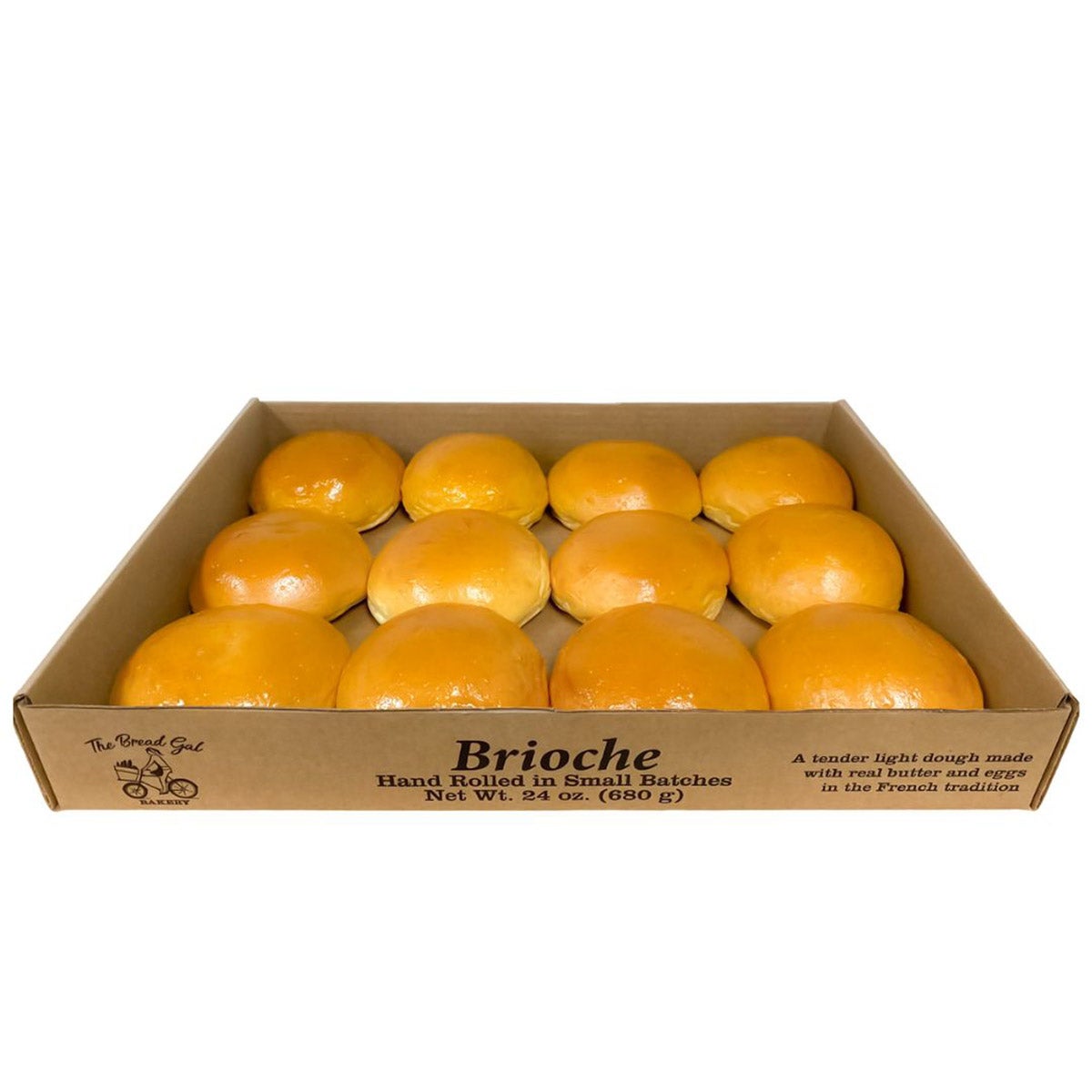 The Bread Gal Brioche Hamburger Roll 12 CT 24 oz (1.5 lbs)