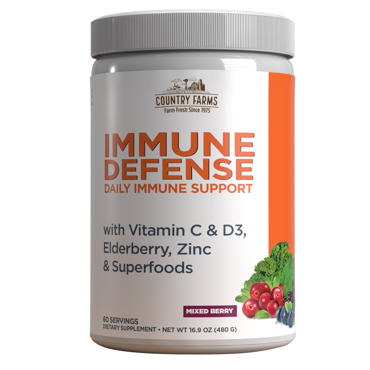 Country Farms Immune Defense Daily Immune Support Powder, 60 Servings, 16.9 oz - Image 1