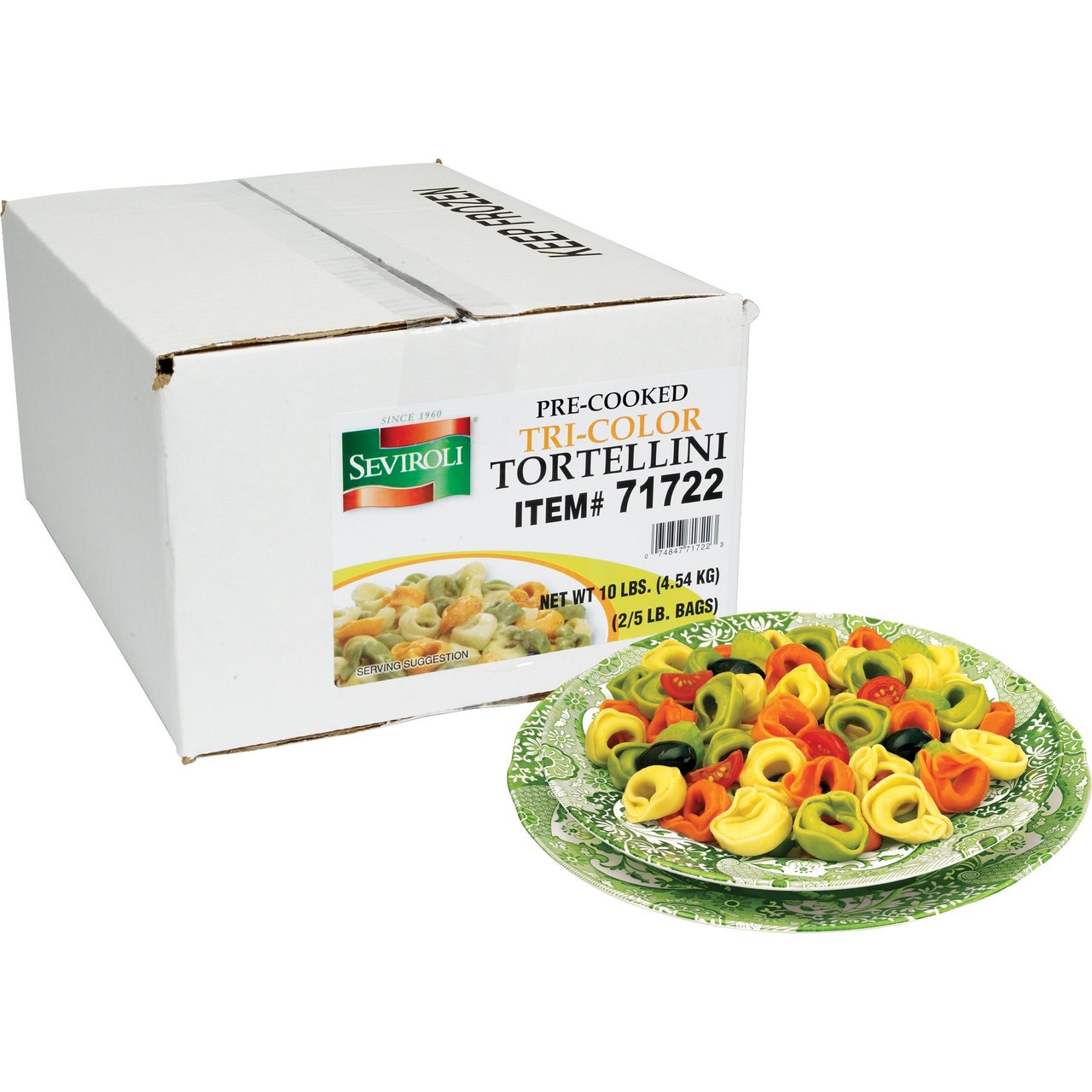 Seviroli Tri-Color Cheese Tortellini, 10 lbs