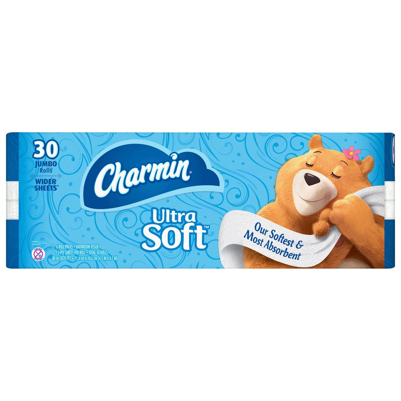 Charmin Ultra Soft 870 sq ft 30 Rolls / 221 Sheets - Image 1