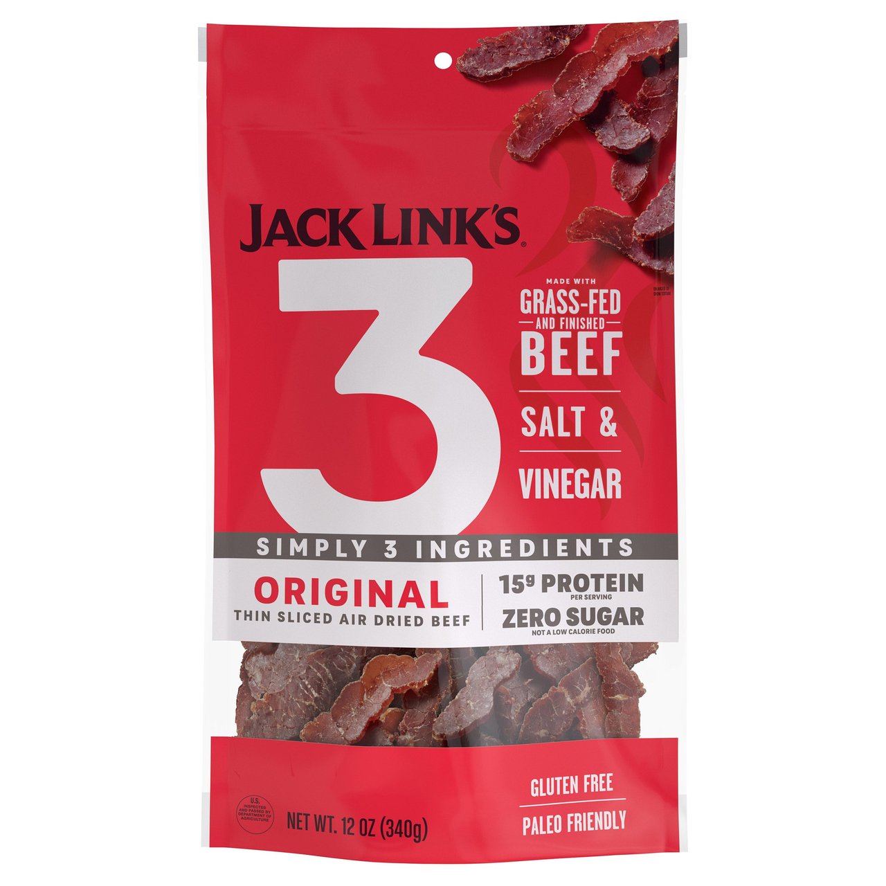 Jack Link's Air Dried Steak Slices 12 Ounce Bag - Image 1