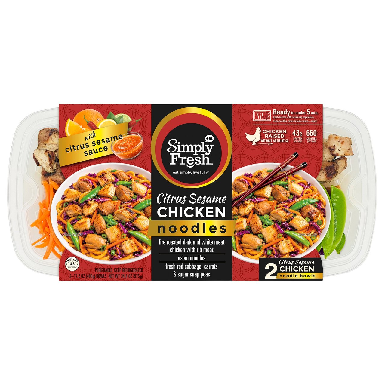 SIMPLY FRESH CITRUS CKN/NOODLE BOWL 34.4 OZ - Image 1